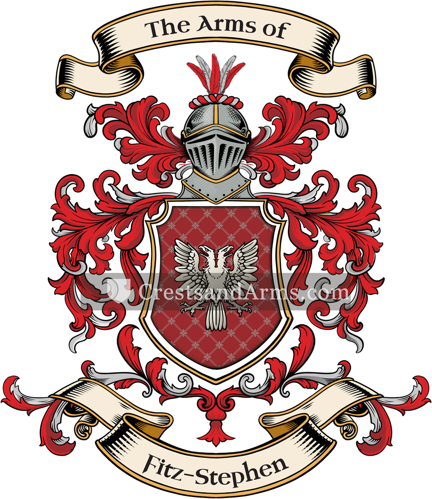 The Fitz-Stephen coat of arms, drawn from the recorded blazon