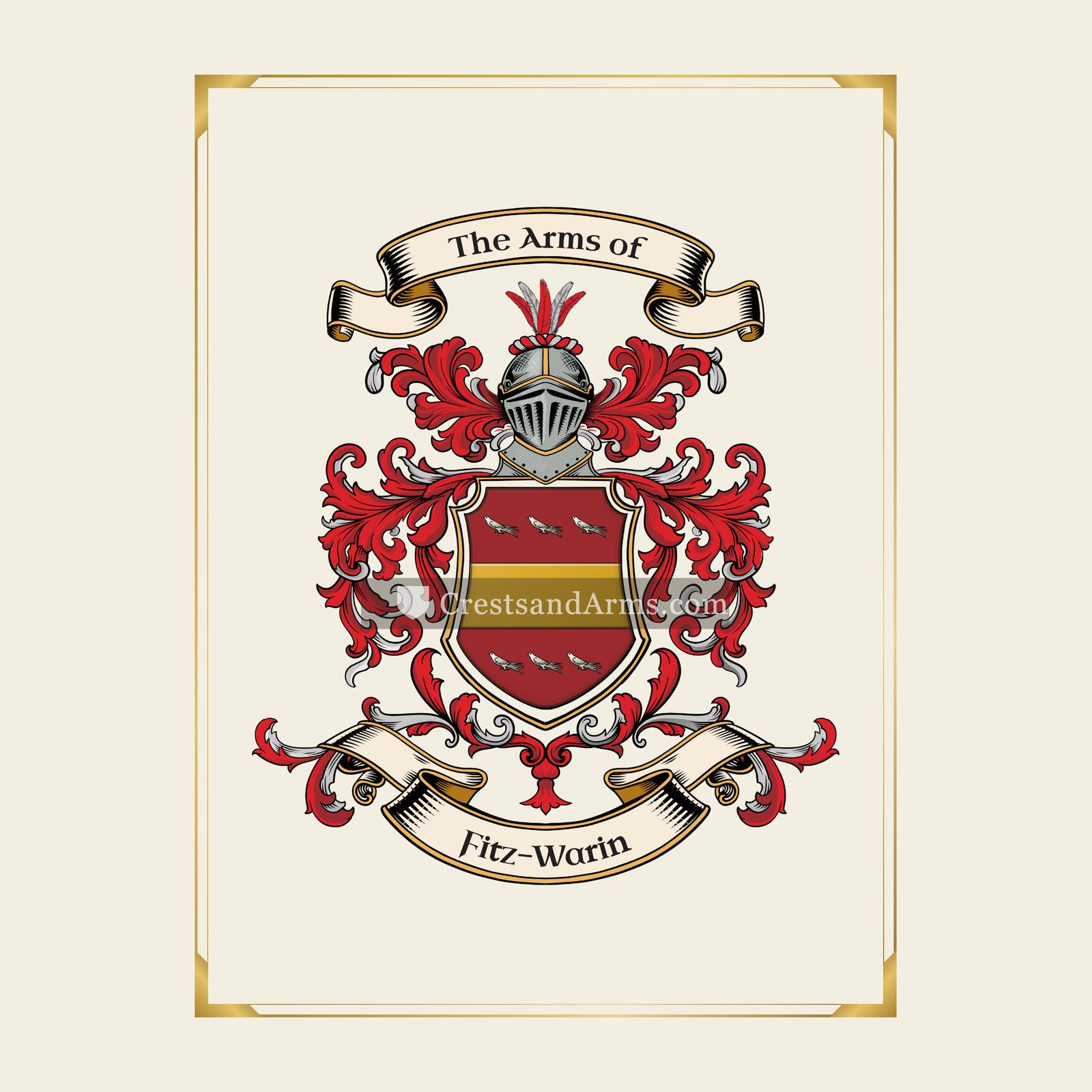 With gold border
