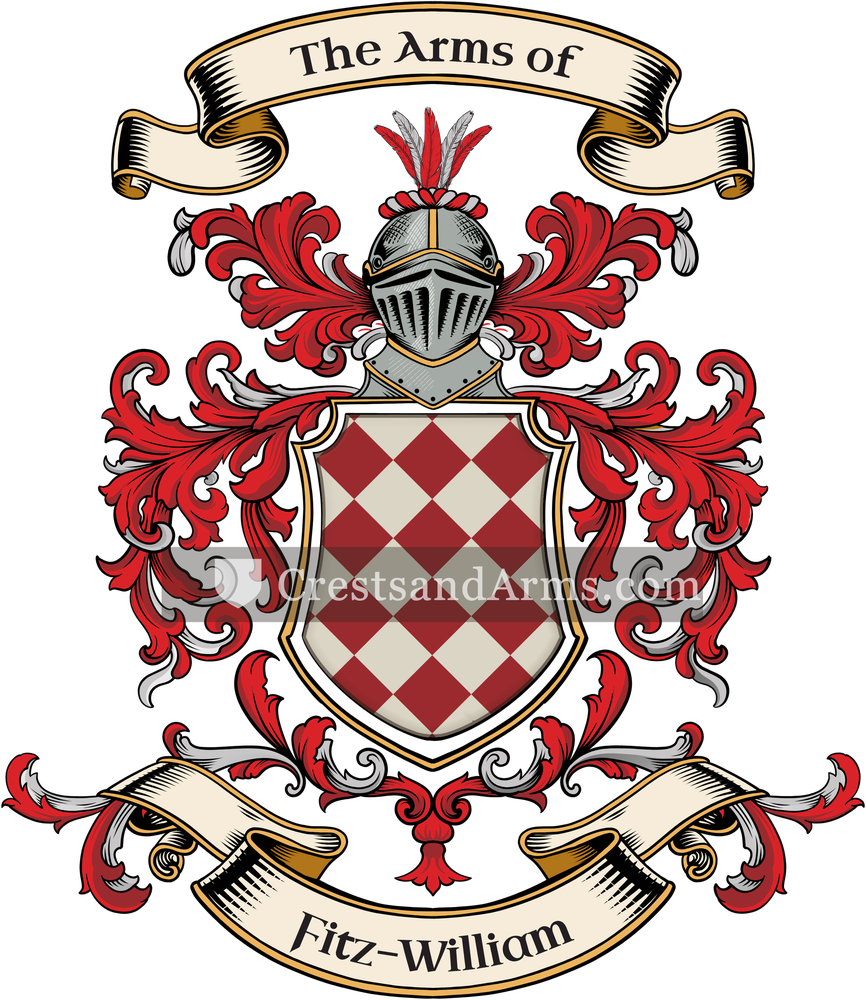The Fitz-William coat of arms, drawn from the recorded blazon