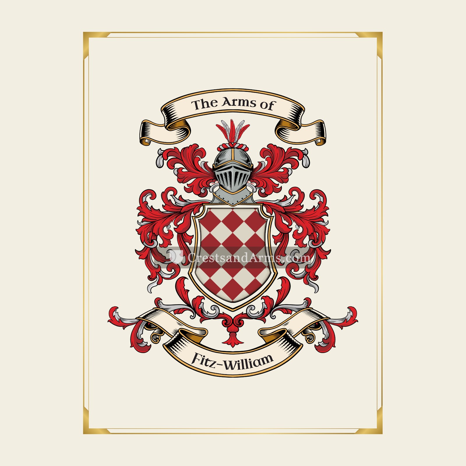 With gold border