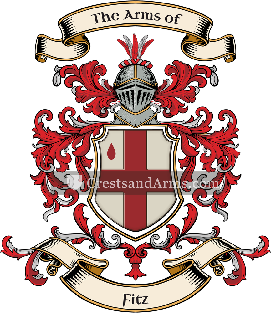 The Fitz coat of arms, drawn from the recorded blazon