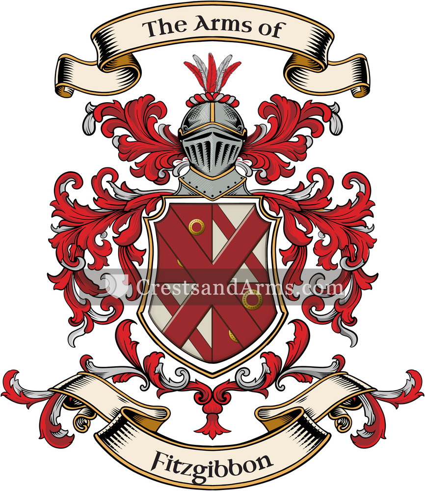The Fitzgibbon coat of arms, drawn from the recorded blazon