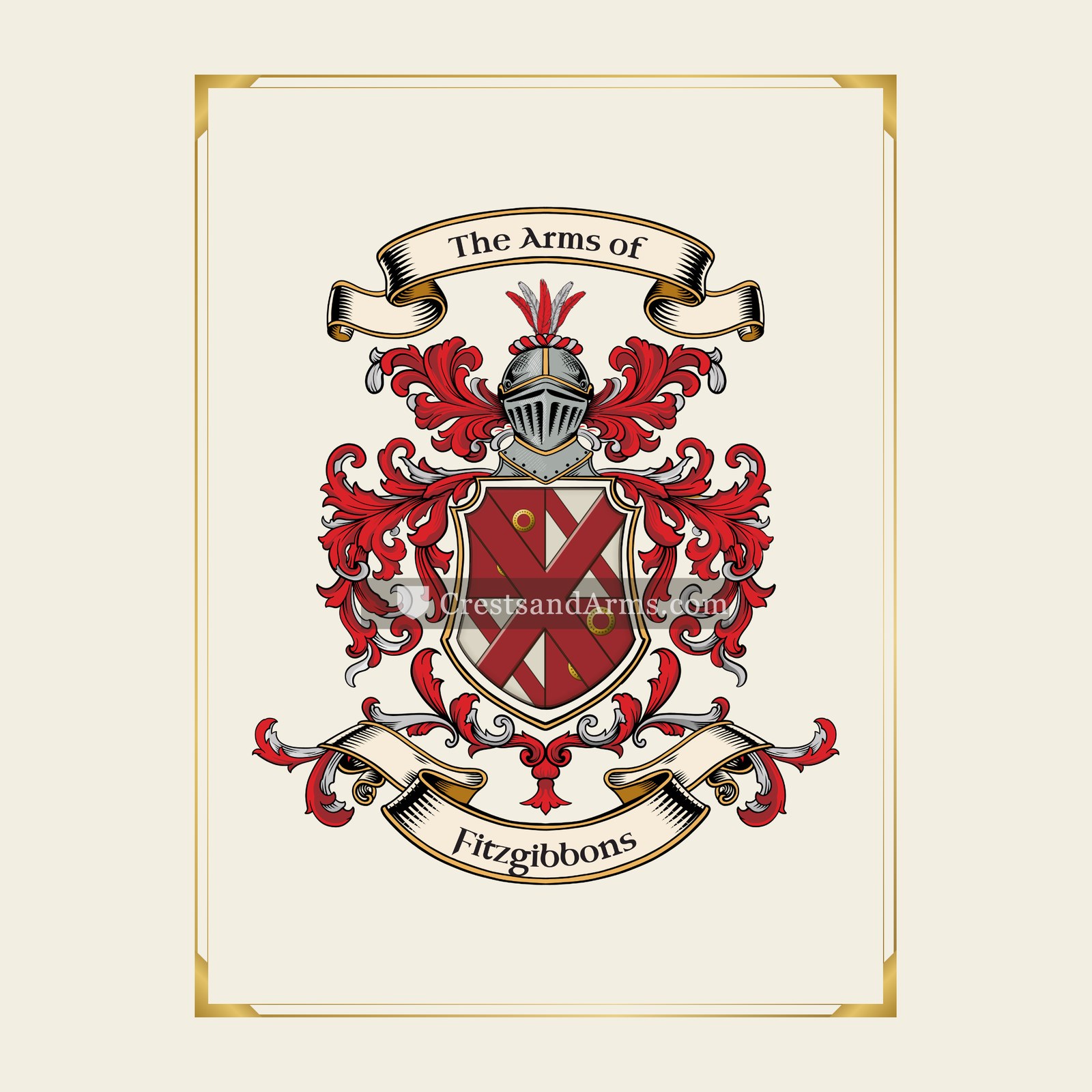 With gold border