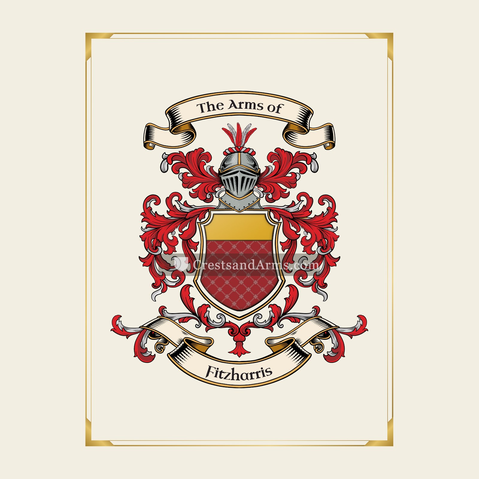 With gold border