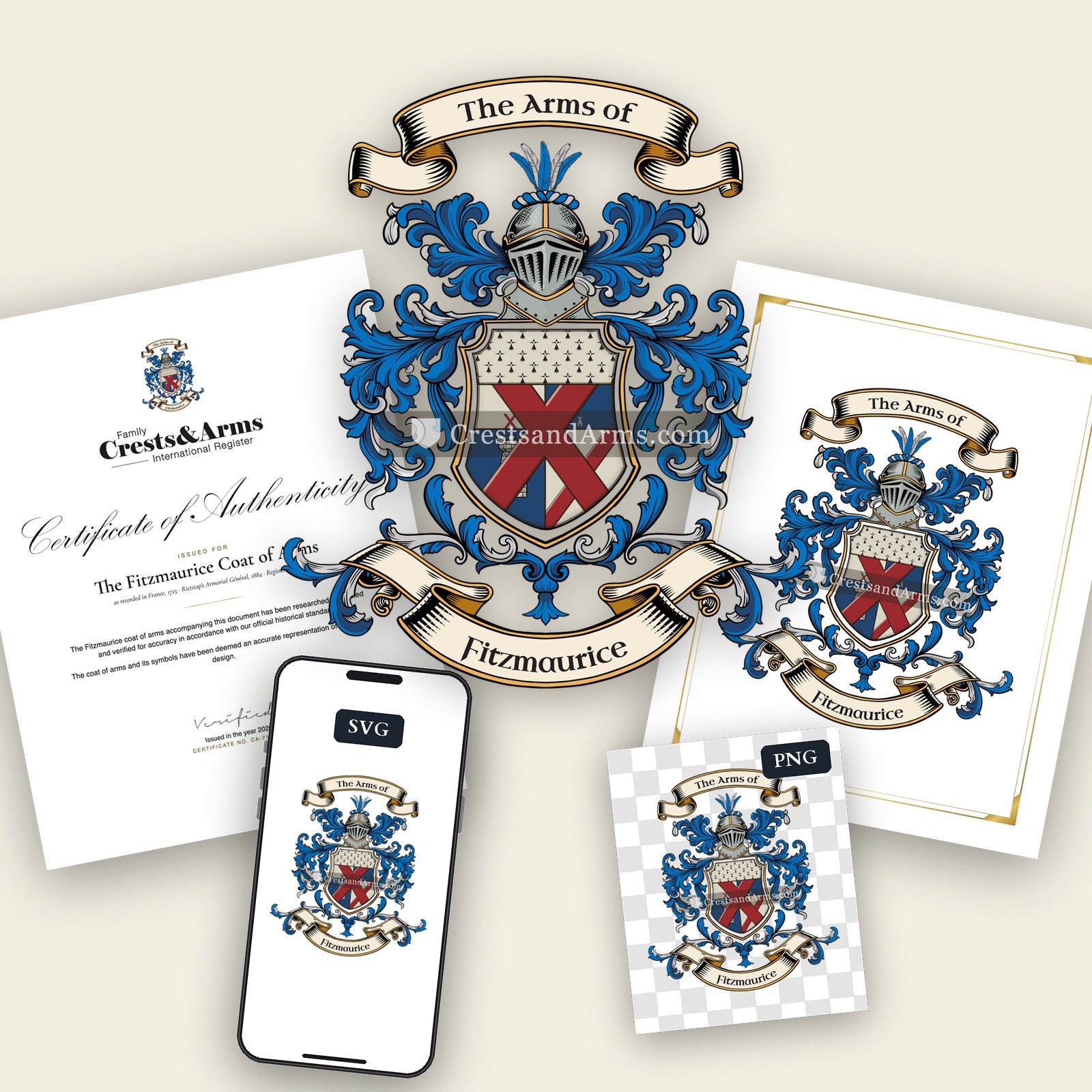 The Fitzmaurice arms on the coat of arms — digital pack