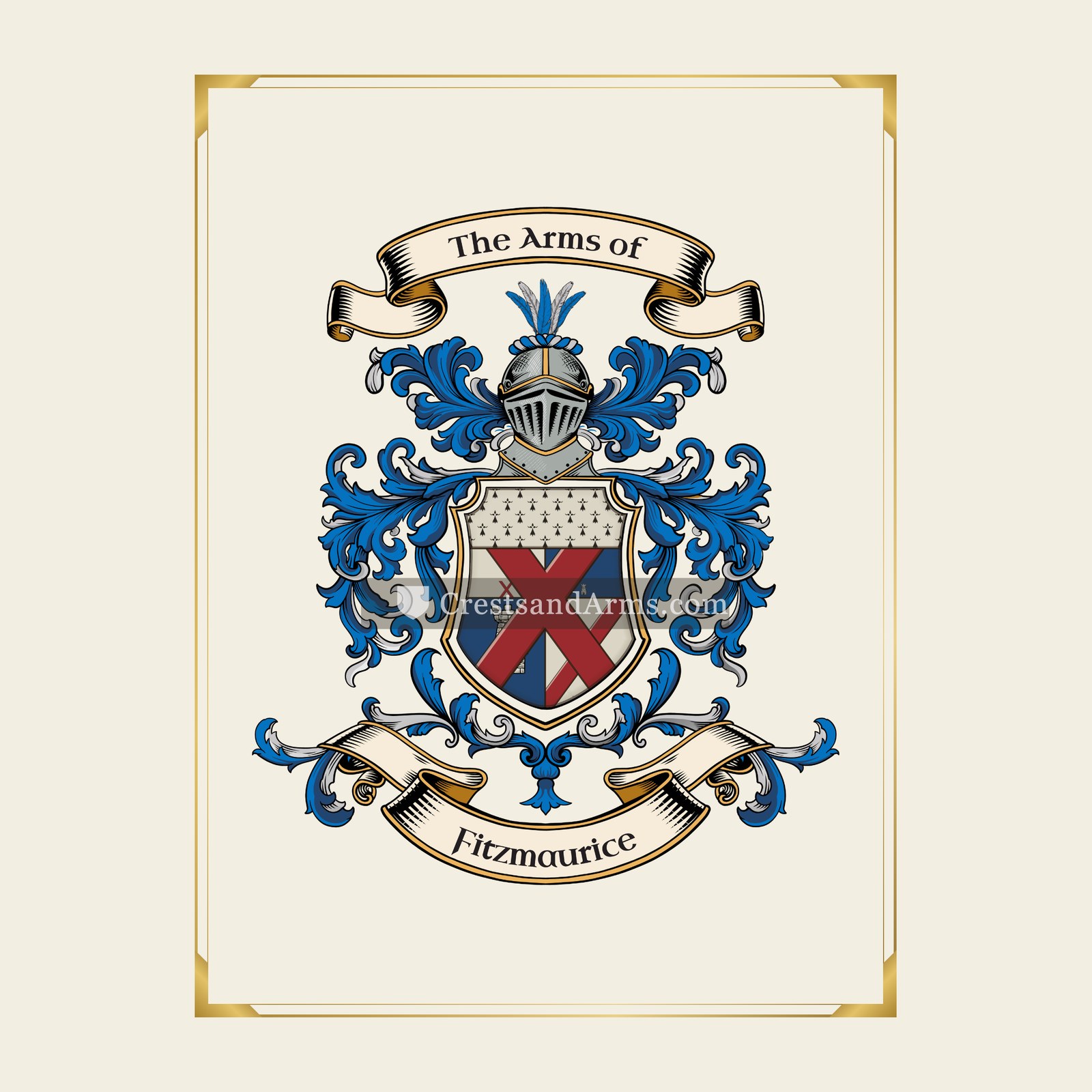 With gold border