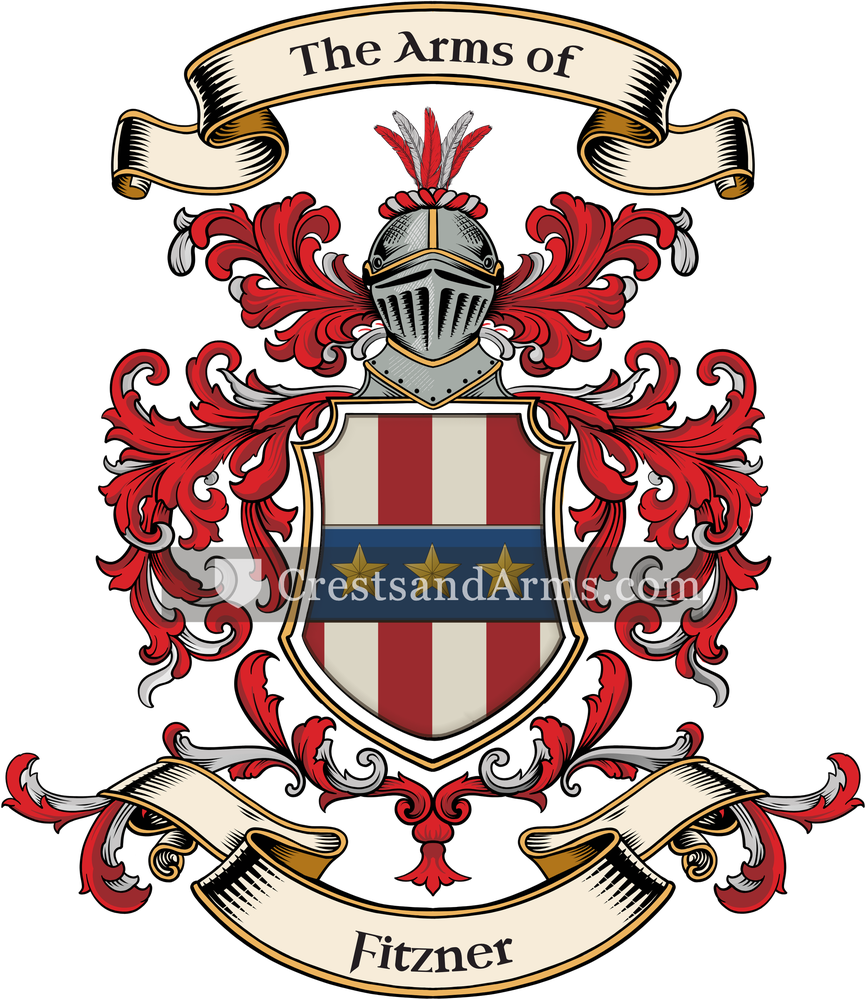 The Fitzner coat of arms, drawn from the recorded blazon