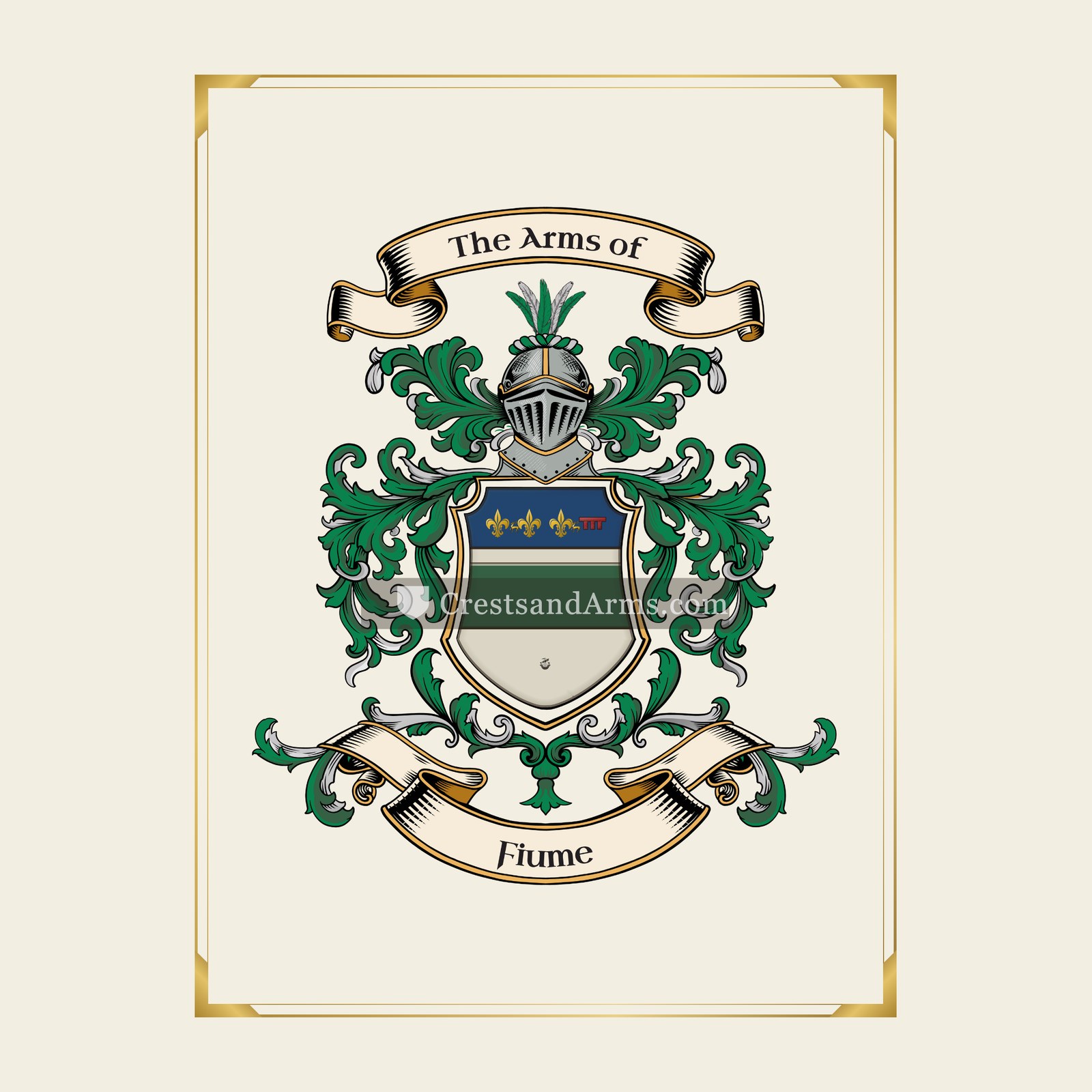 With gold border