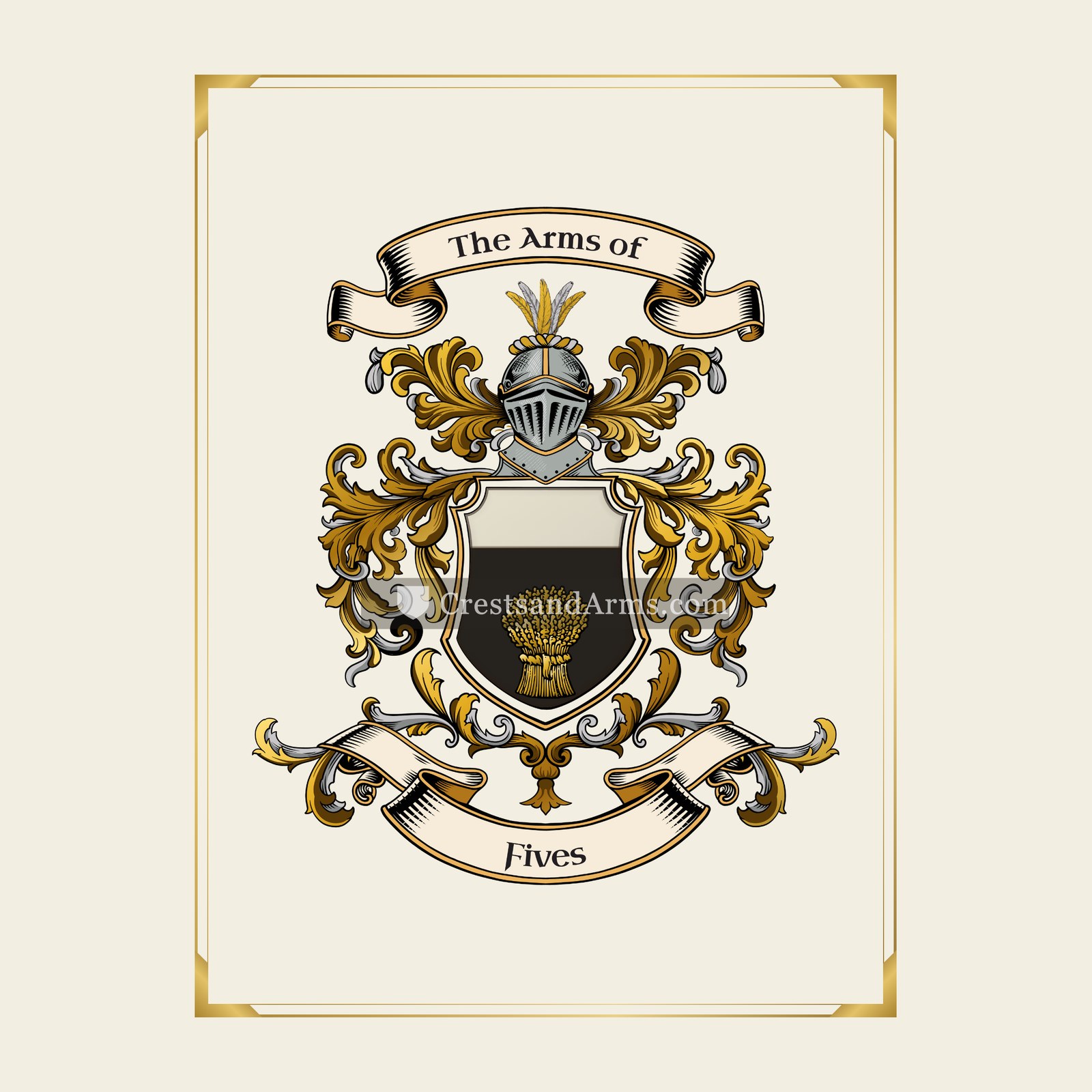 With gold border