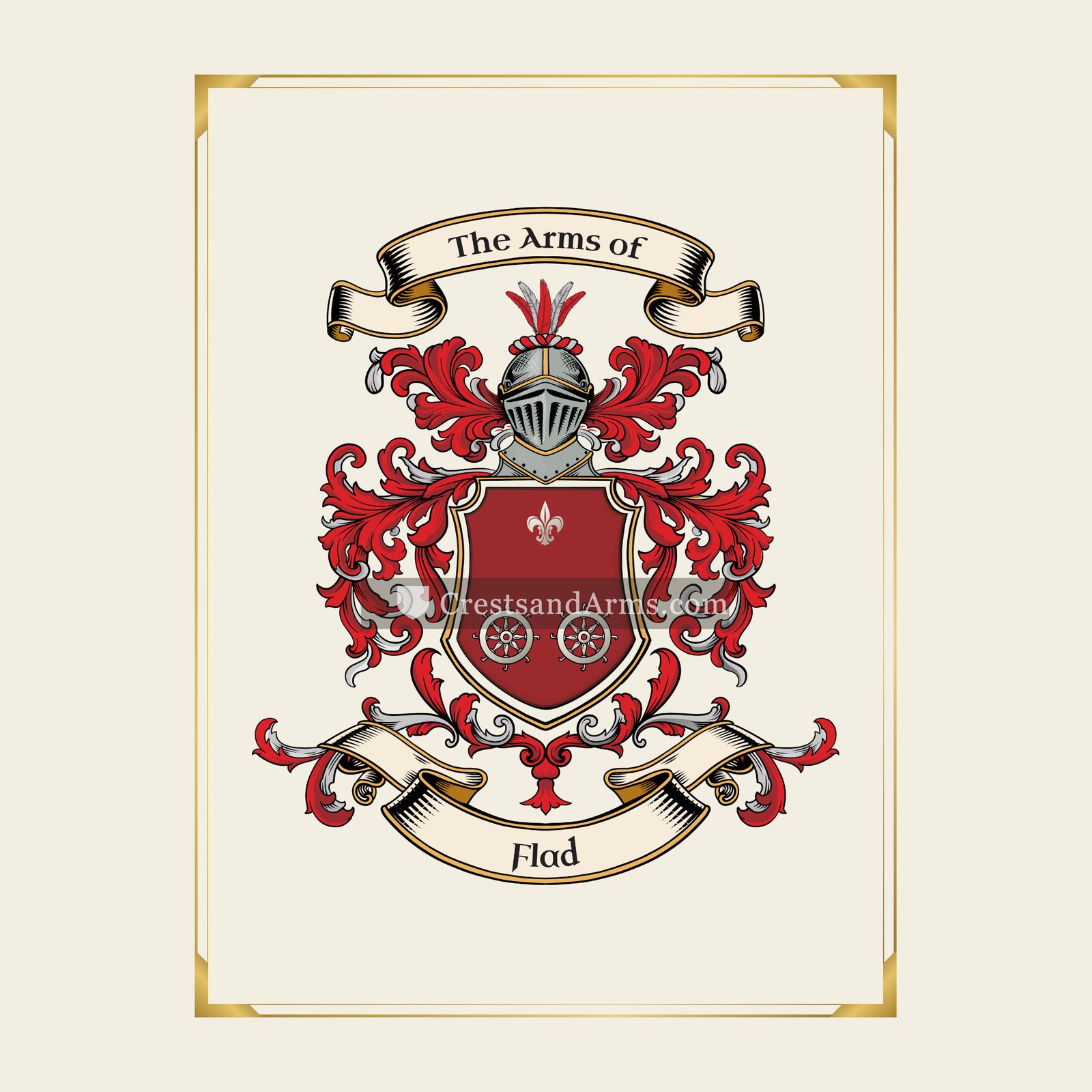 With gold border