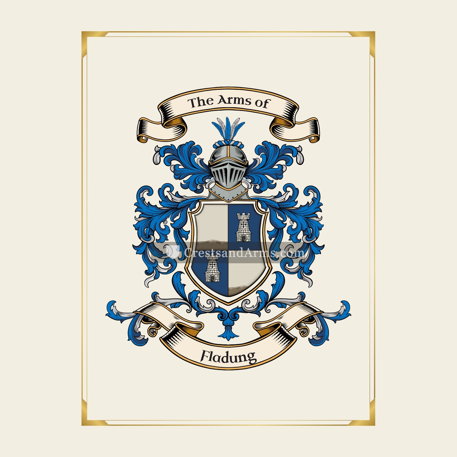 With gold border