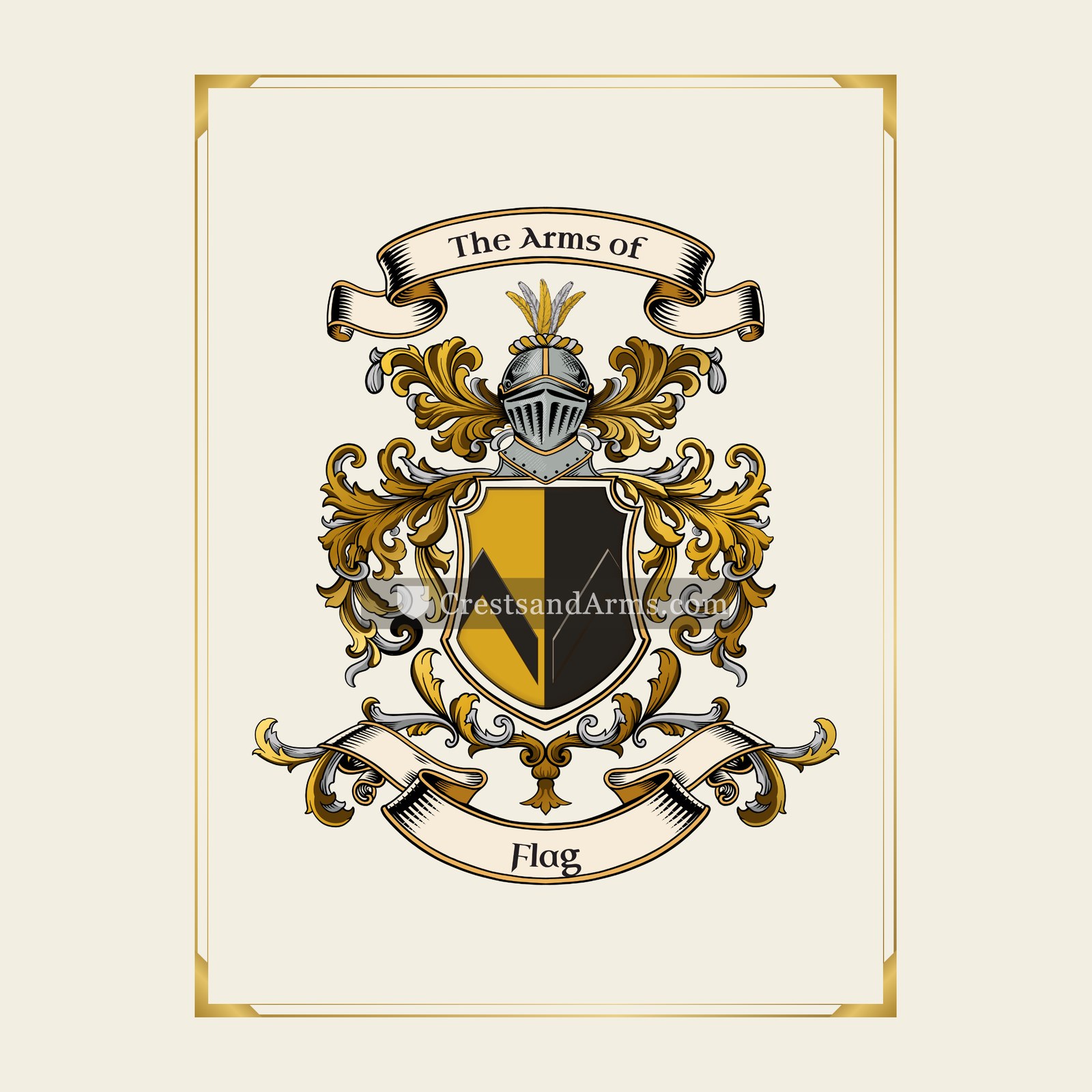 With gold border
