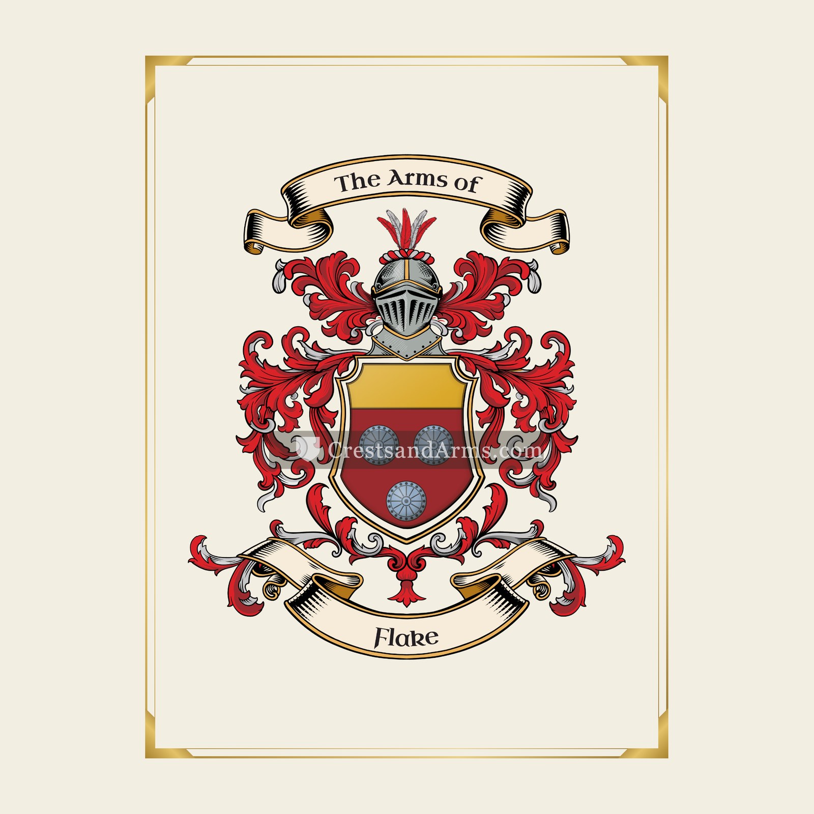 With gold border