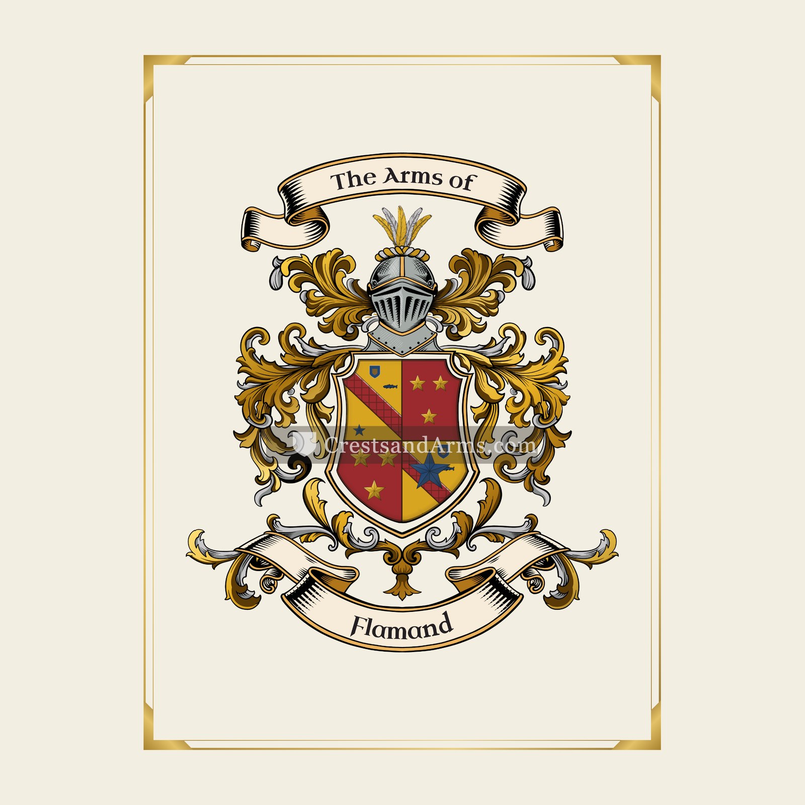 With gold border