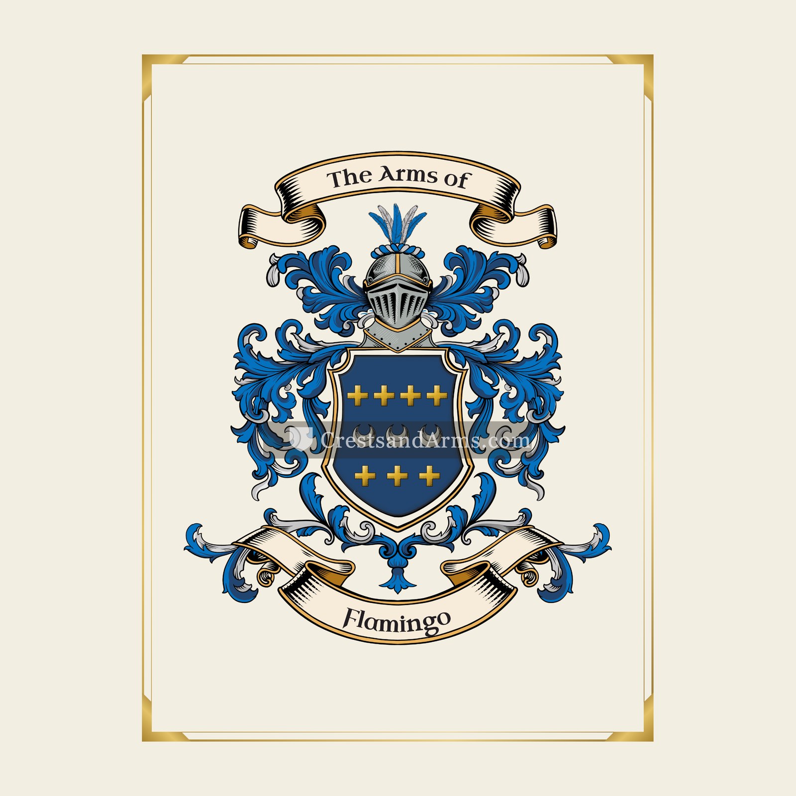 With gold border