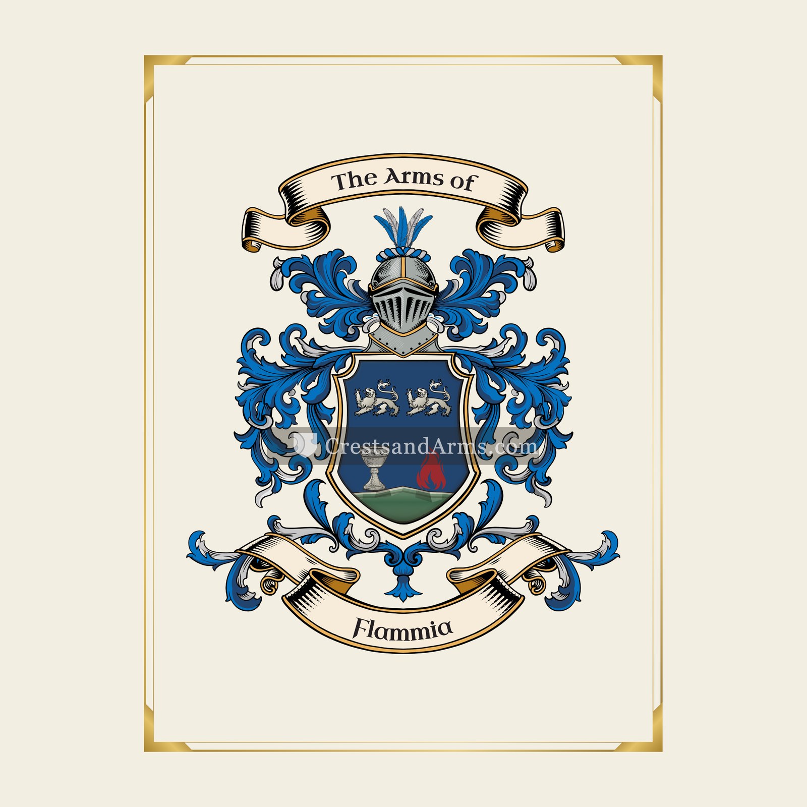 With gold border