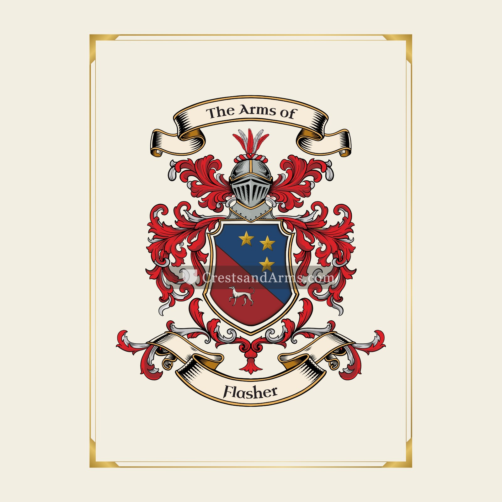With gold border