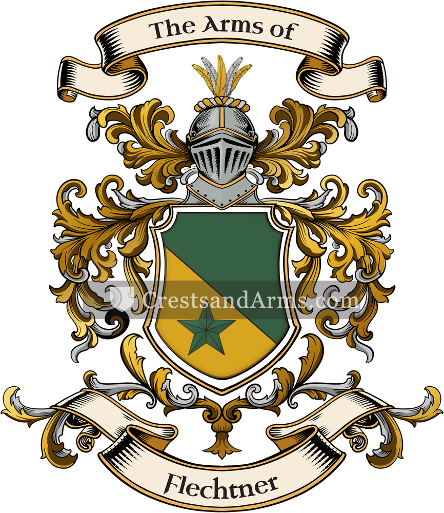 The Flechtner coat of arms, drawn from the recorded blazon