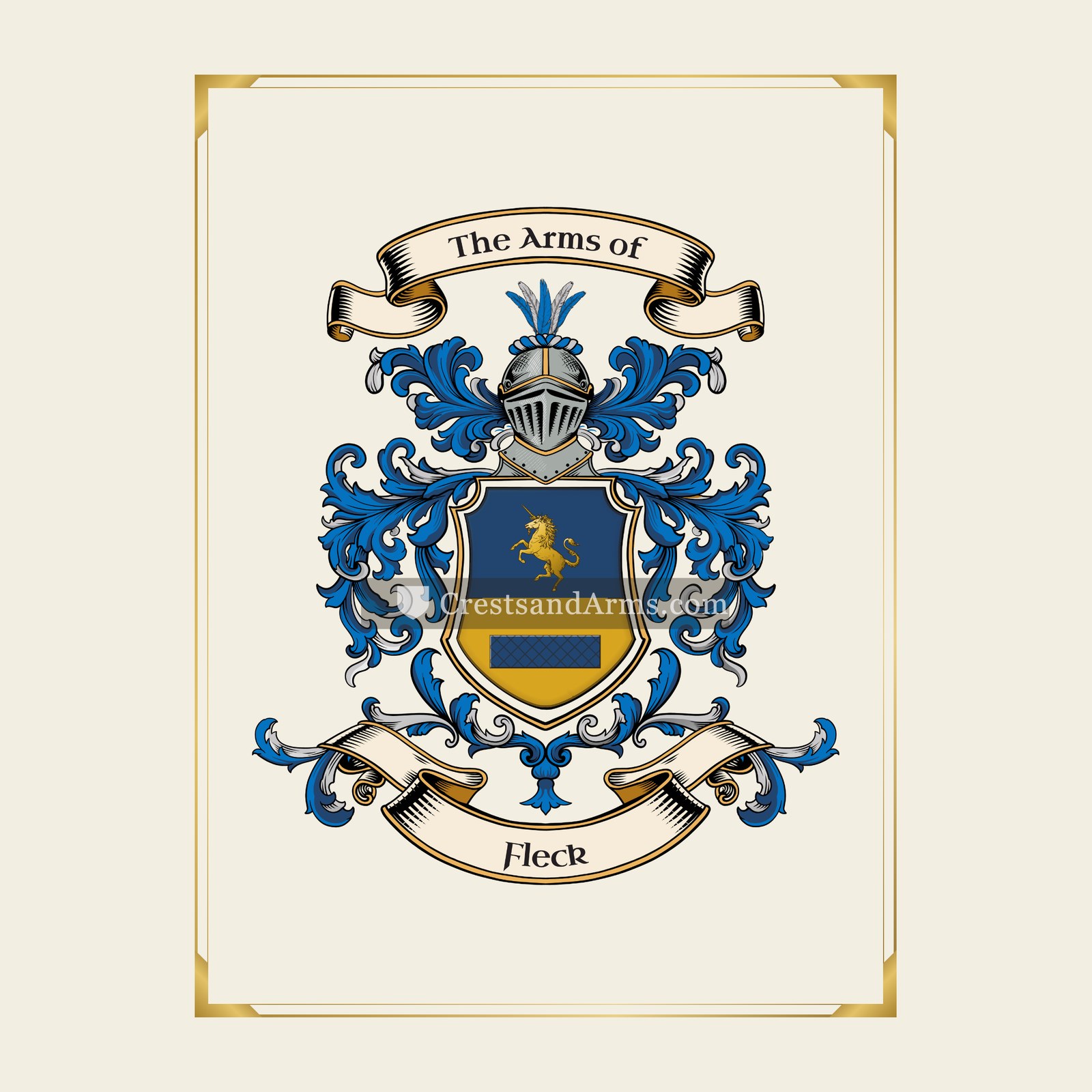 With gold border