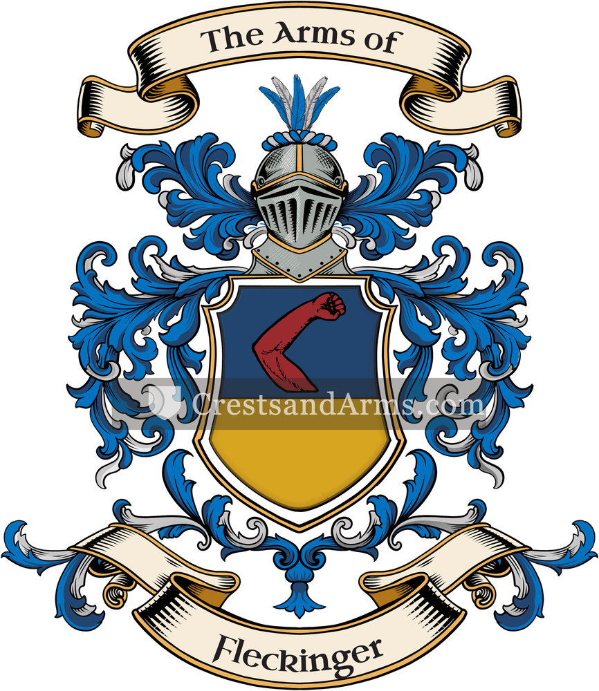 The Fleckinger coat of arms, drawn from the recorded blazon
