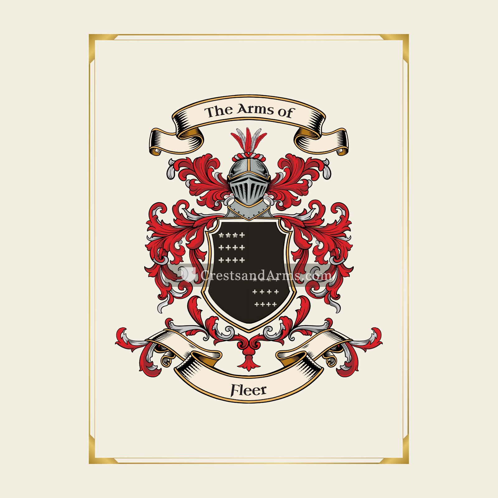 With gold border