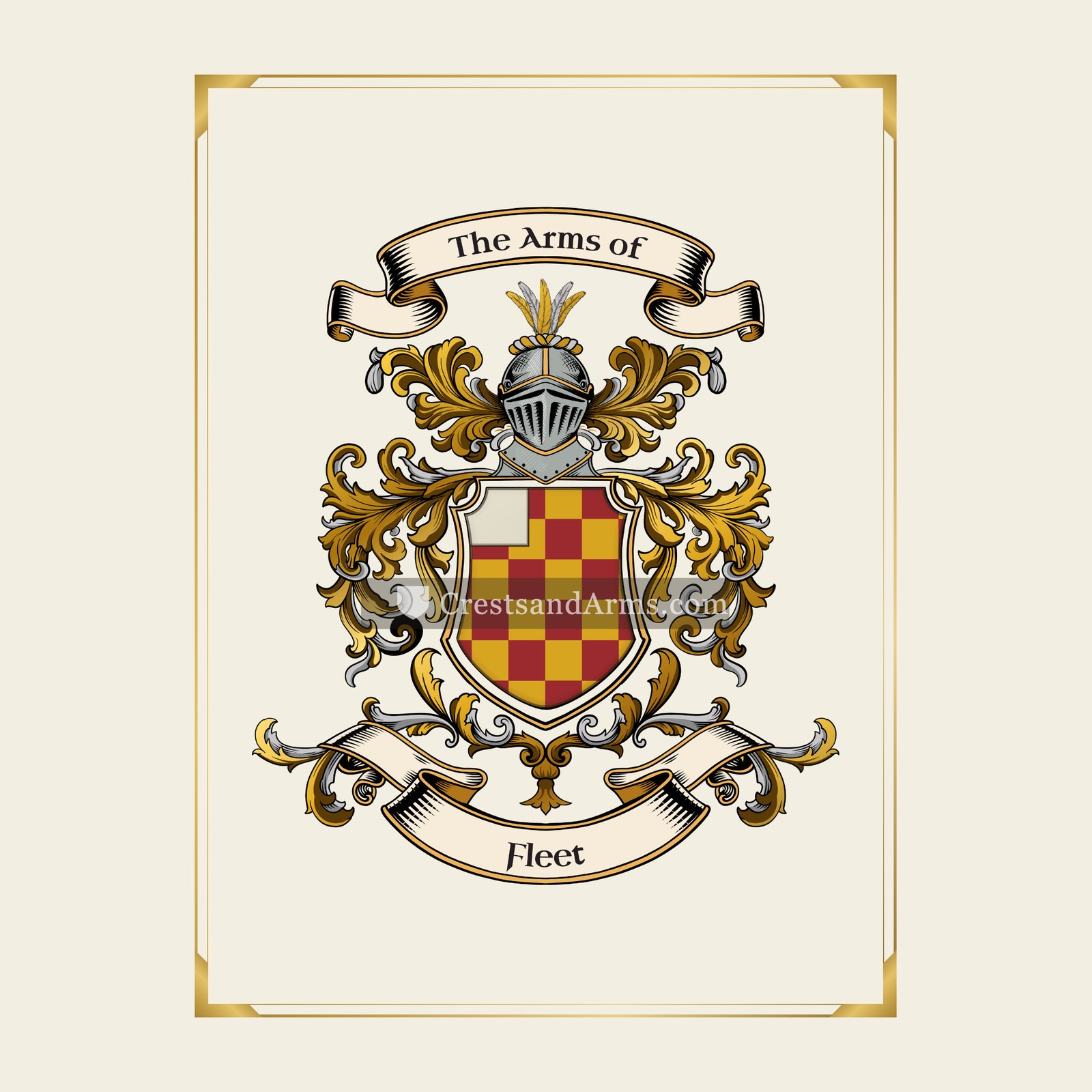 With gold border
