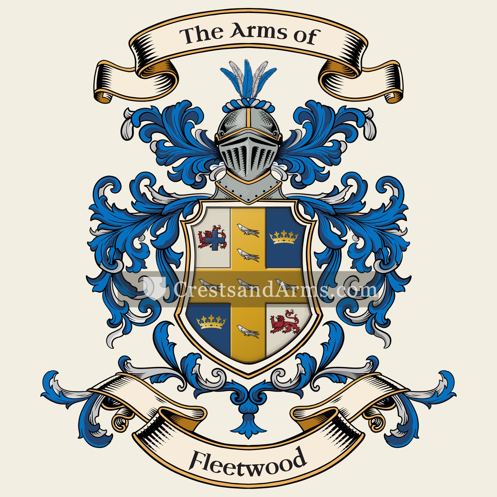 The Fleetwood coat of arms, drawn from the recorded blazon