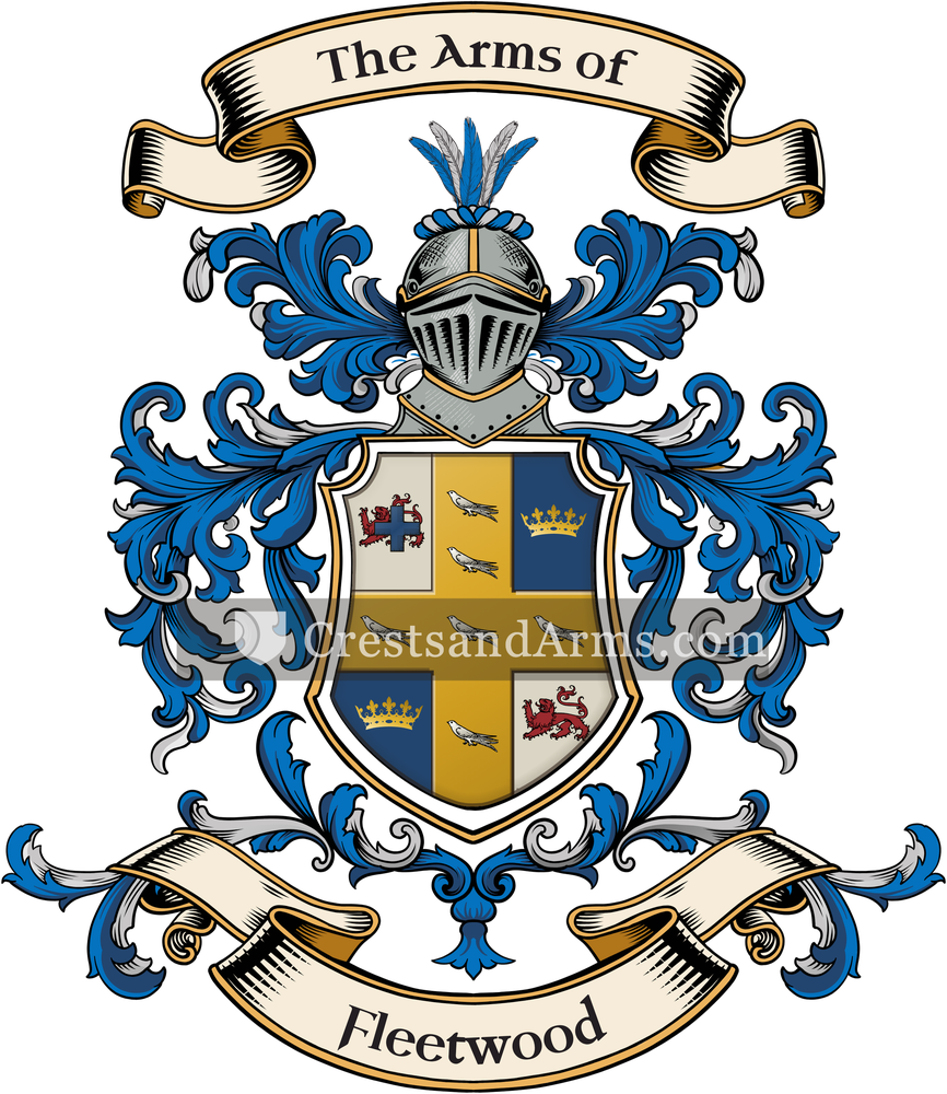 The Fleetwood coat of arms, drawn from the recorded blazon