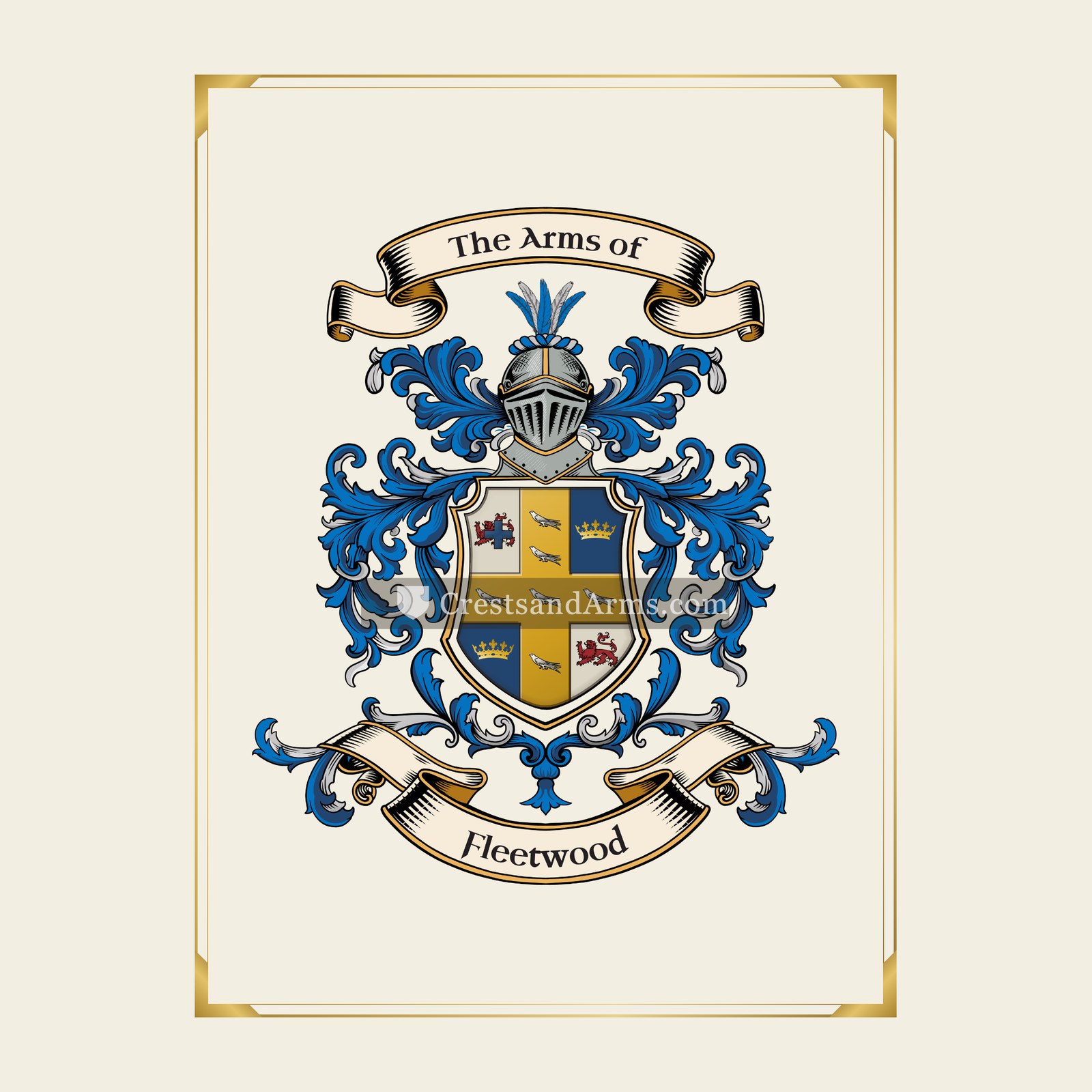 With gold border