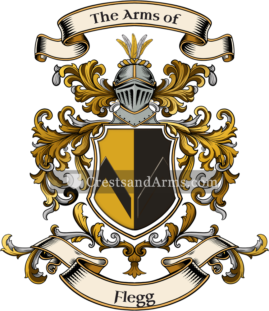 The Flegg coat of arms, drawn from the recorded blazon