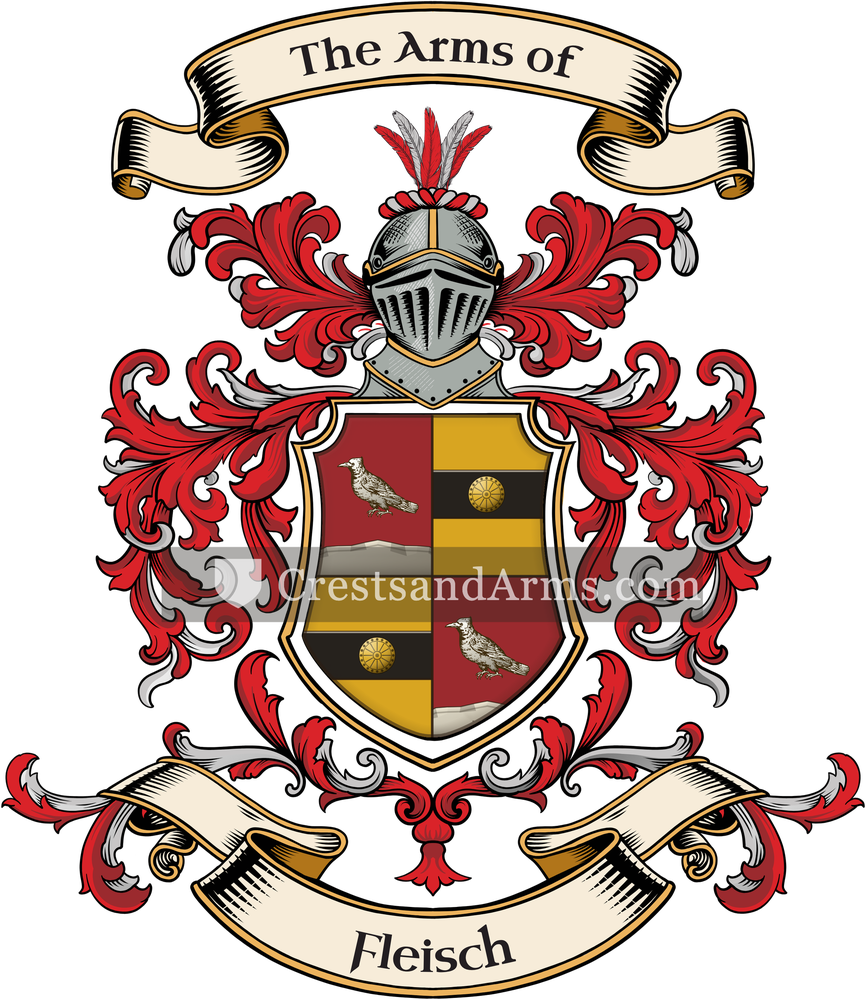 The Fleisch coat of arms, drawn from the recorded blazon