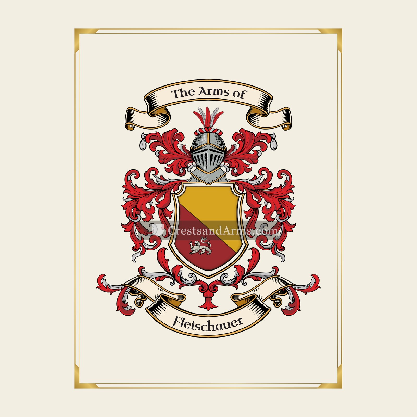 With gold border