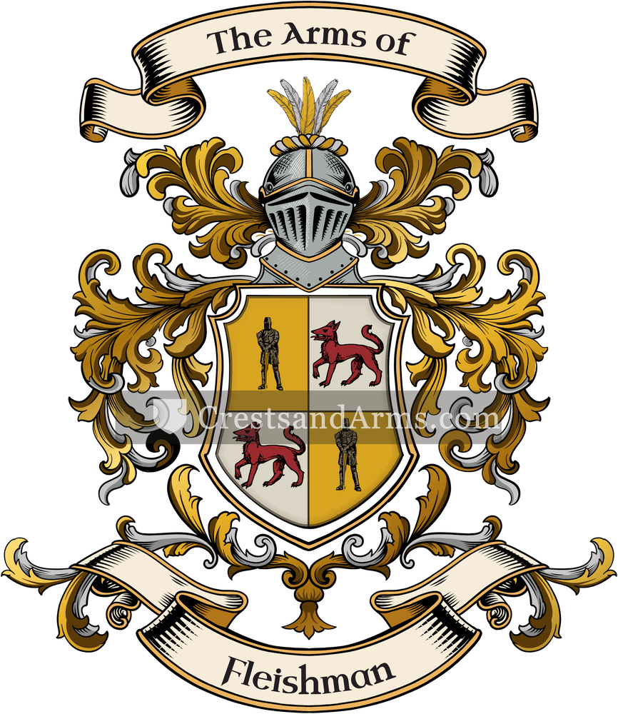 The Fleishman coat of arms, drawn from the recorded blazon