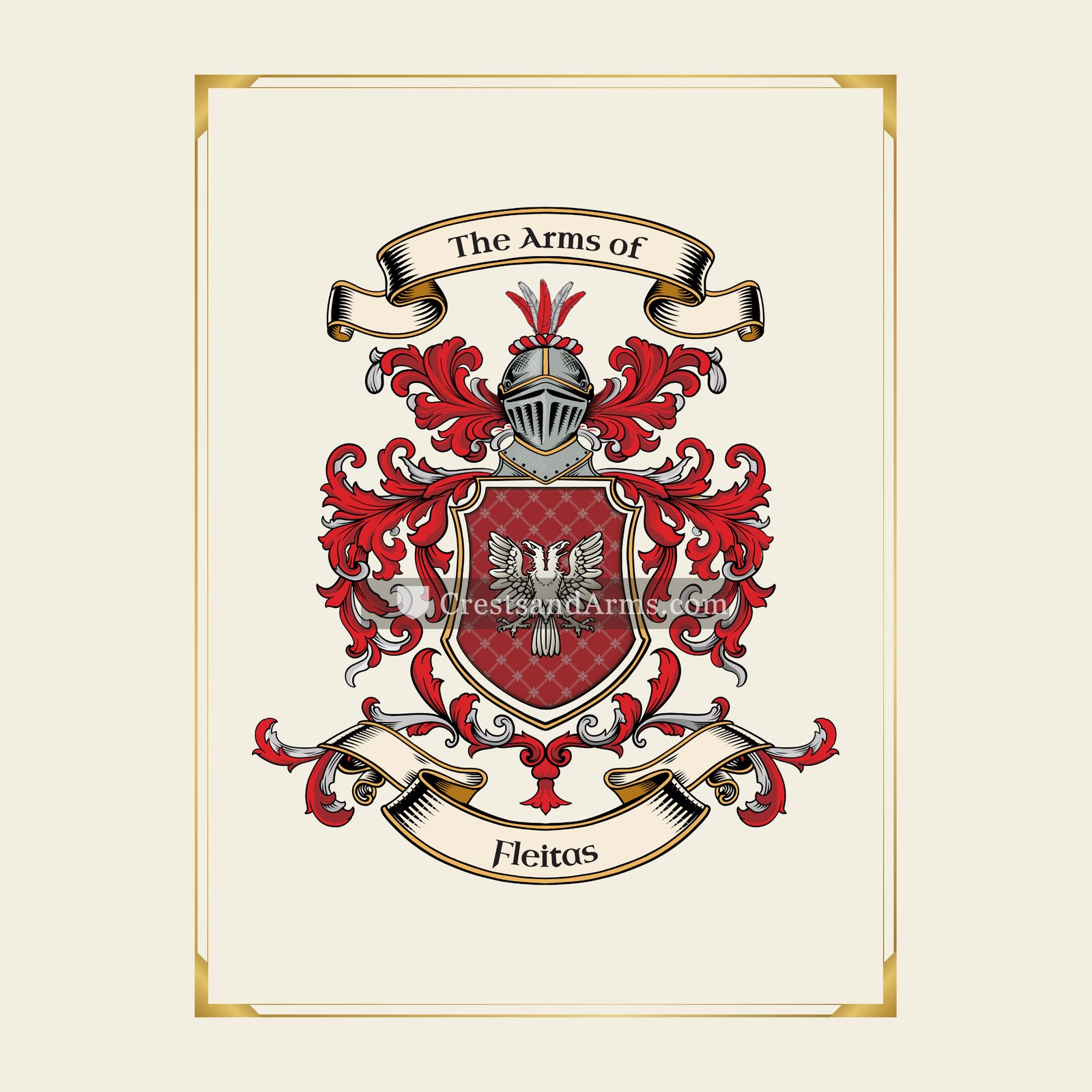 With gold border