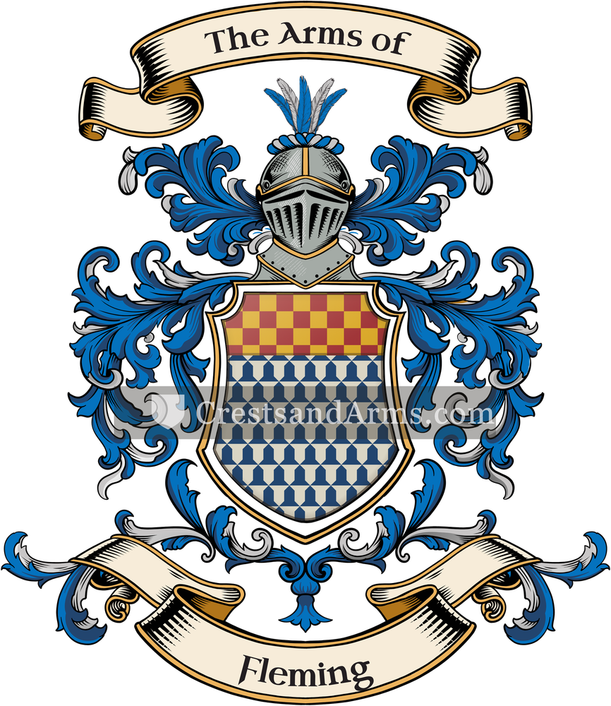 The Fleming coat of arms, drawn from the recorded blazon