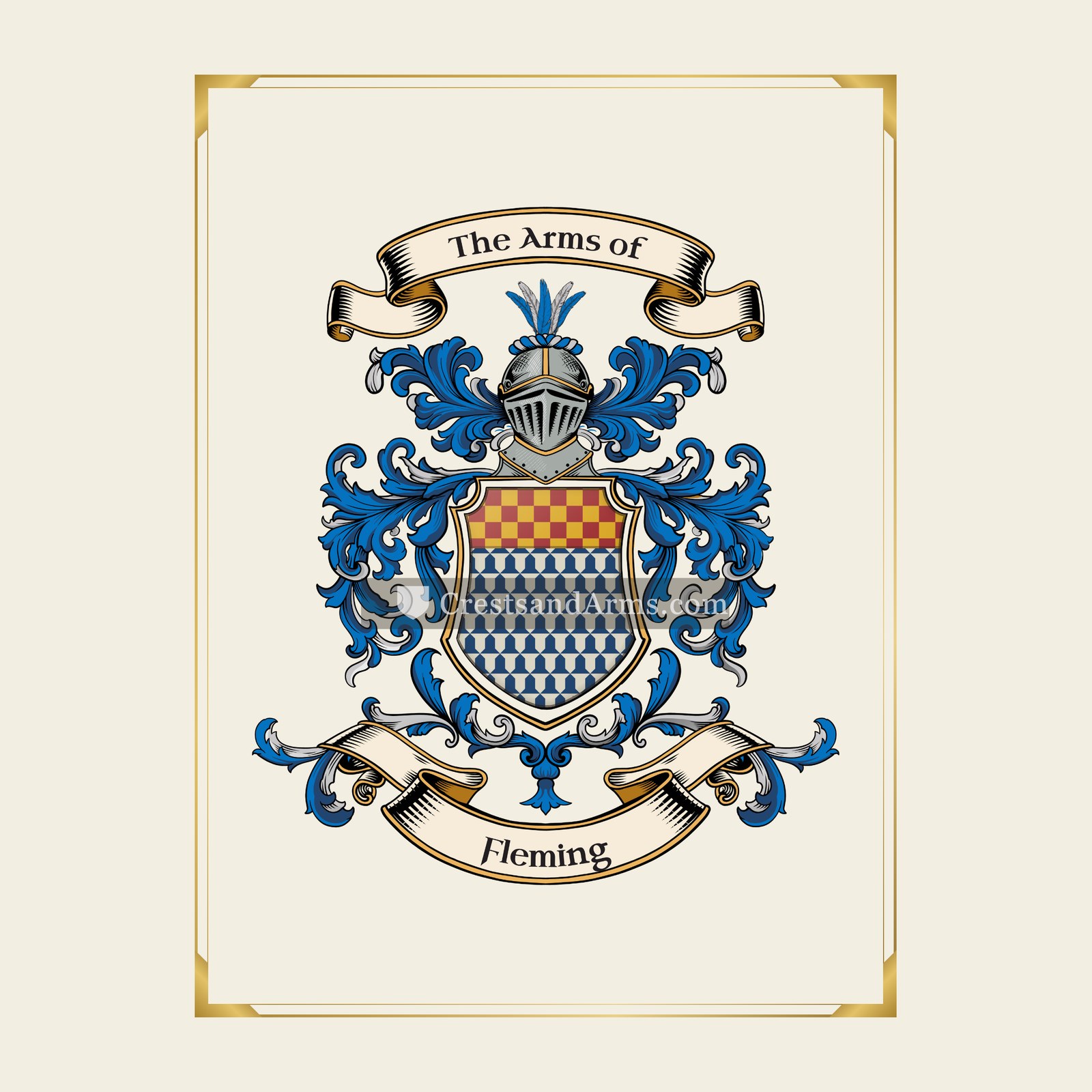 With gold border