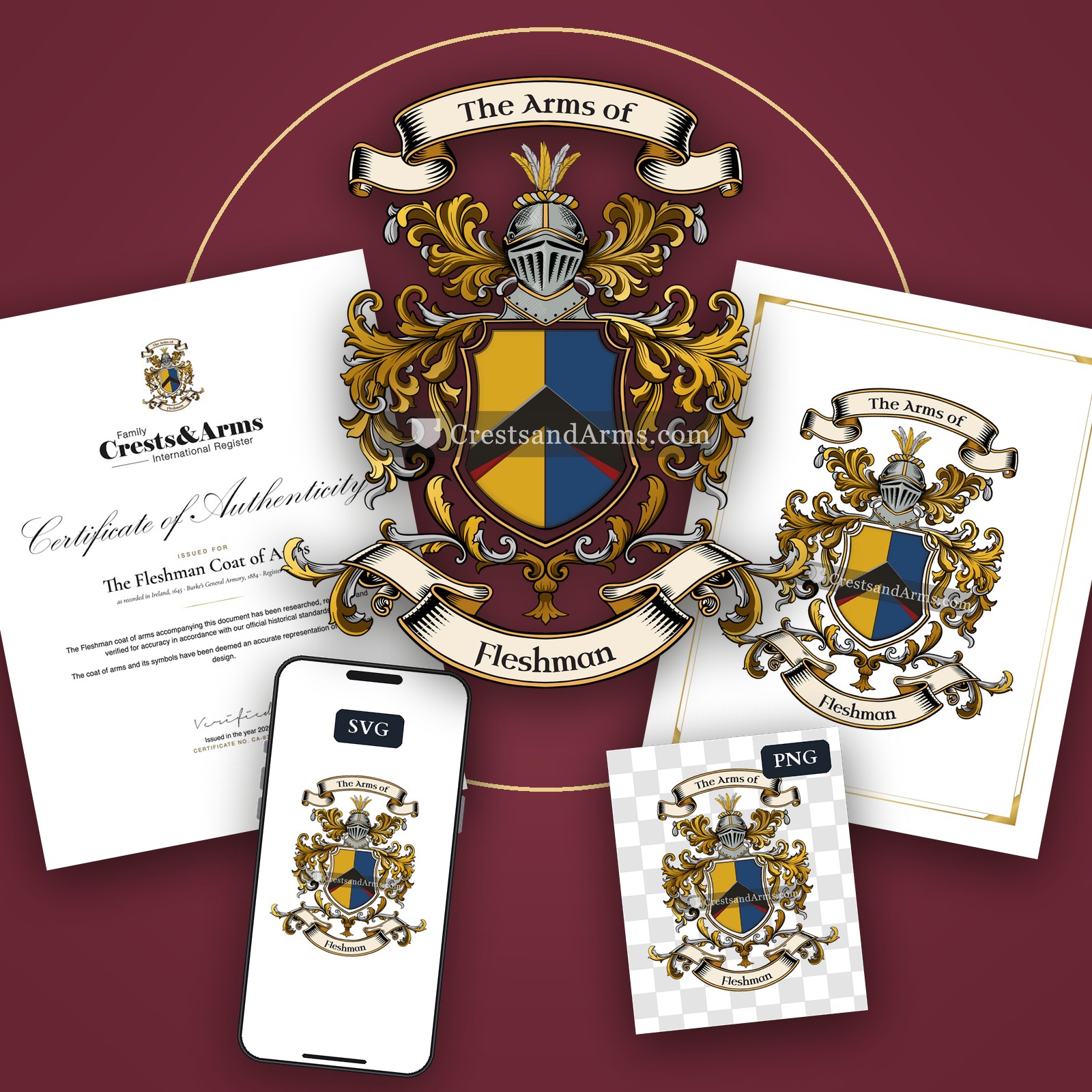 The Fleshman arms on the coat of arms — digital pack