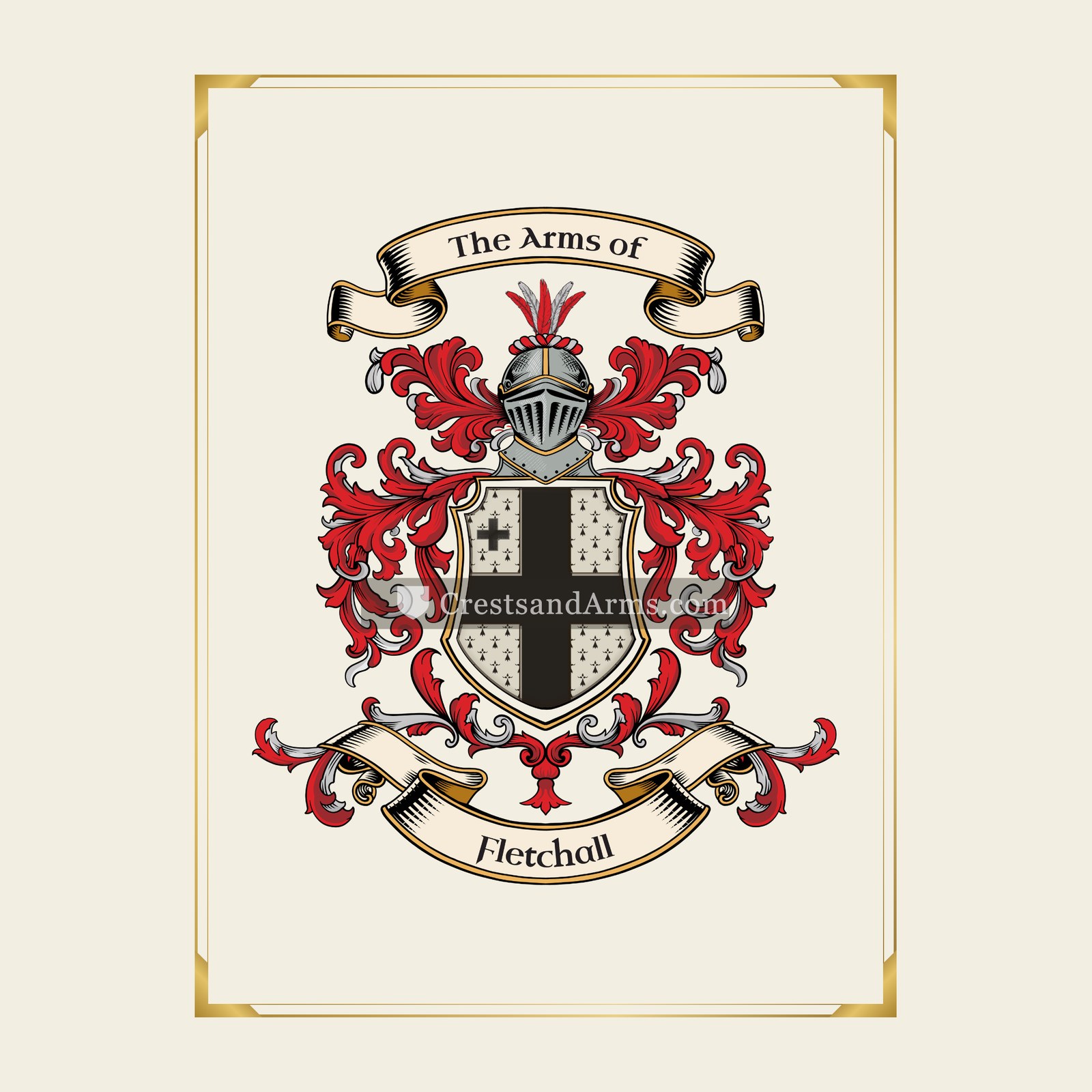 With gold border