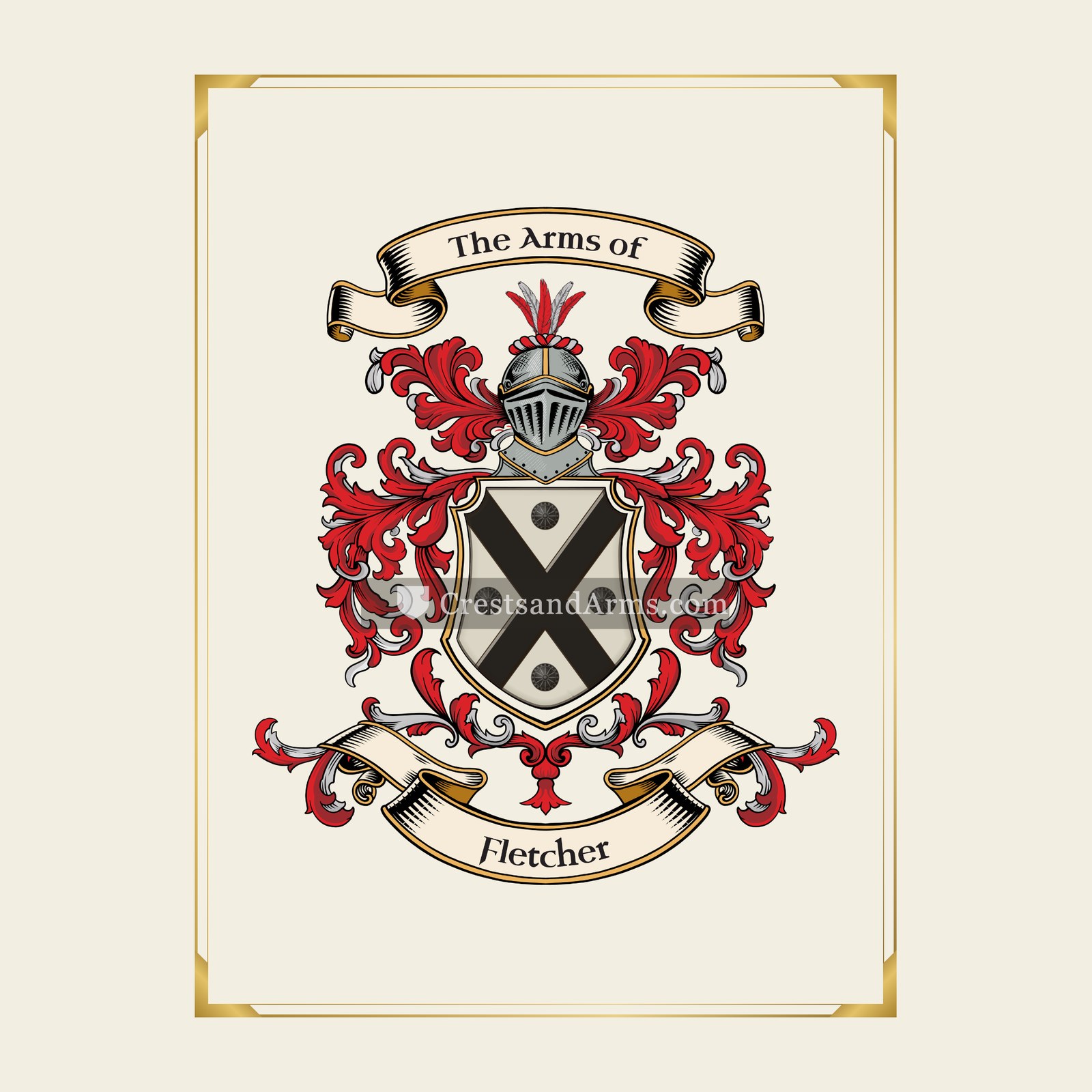 With gold border