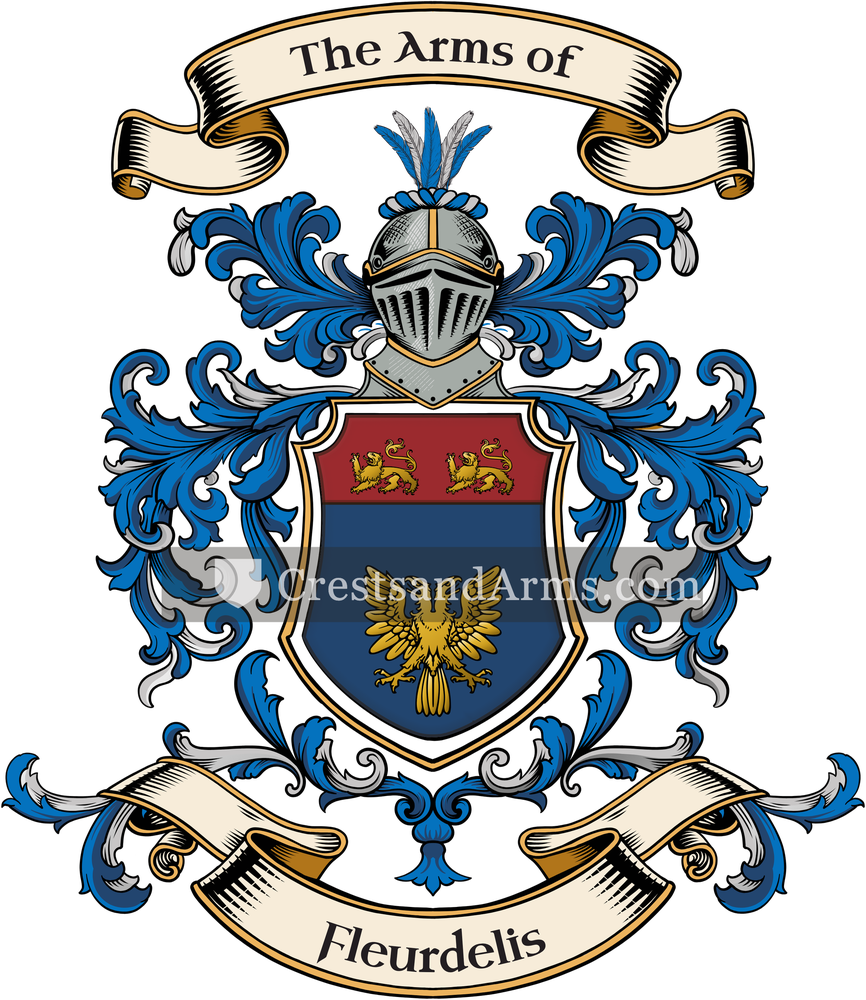 The Fleurdelis coat of arms, drawn from the recorded blazon