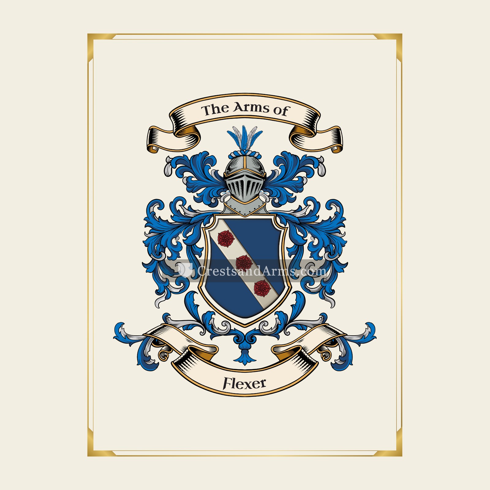 With gold border