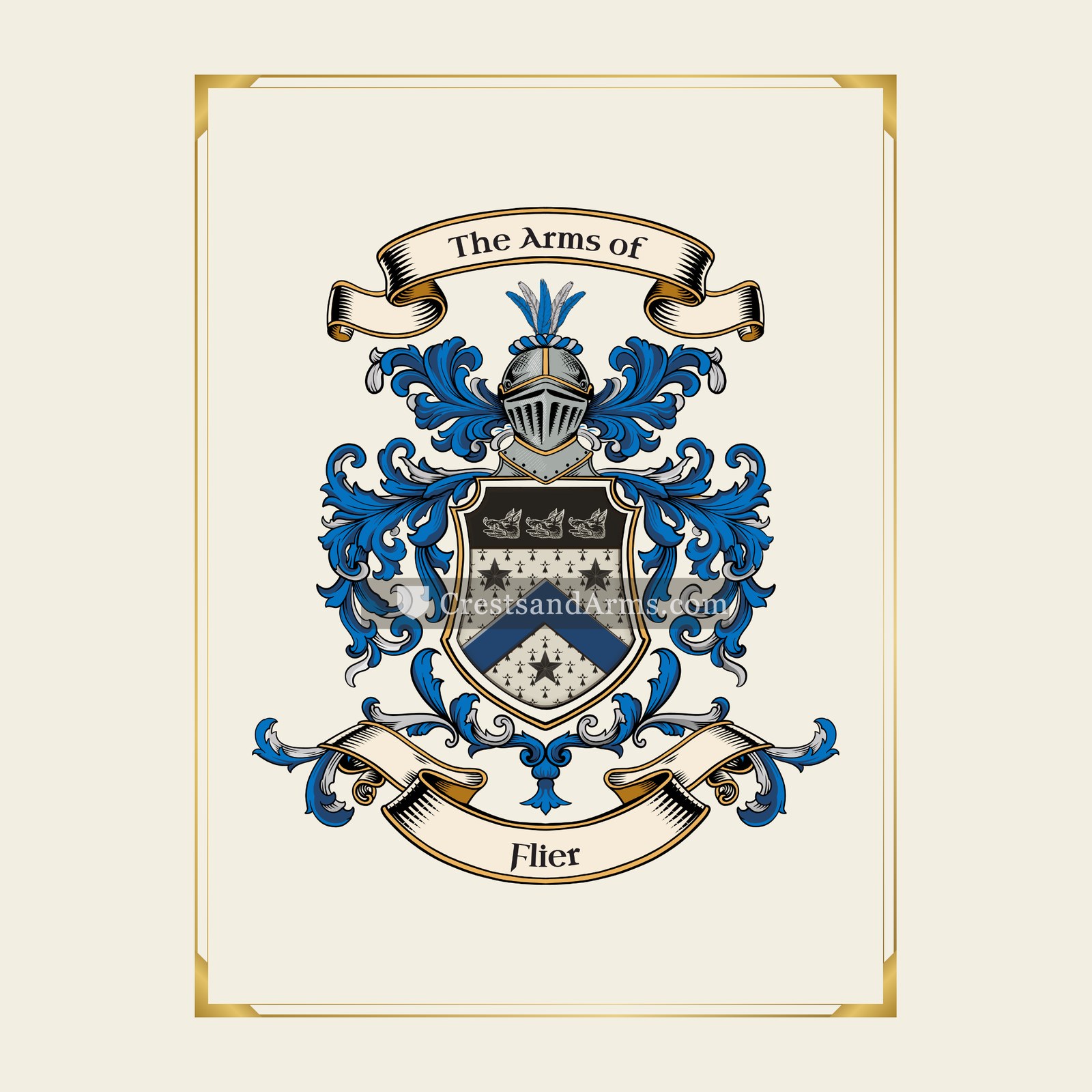With gold border