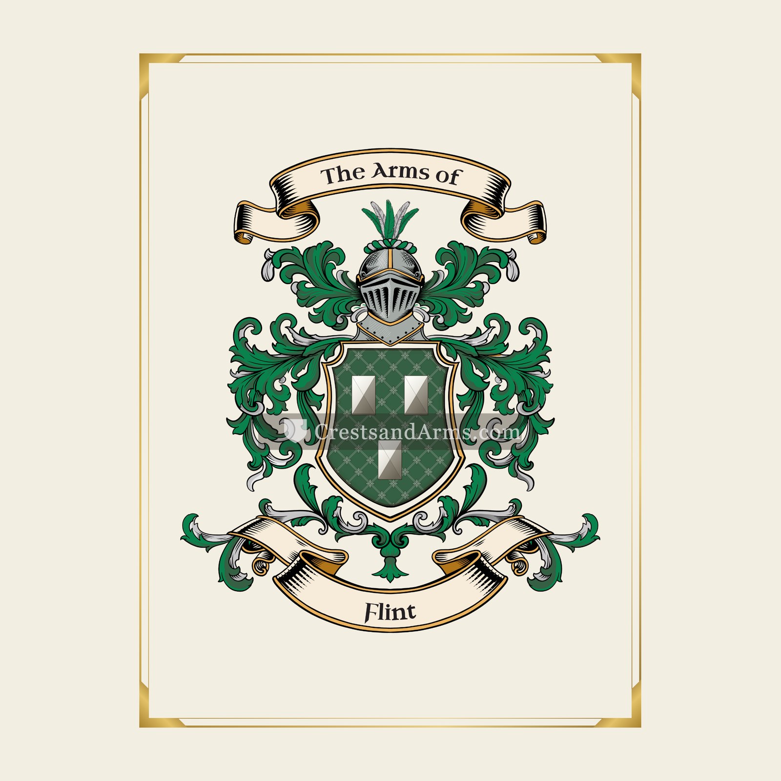 With gold border