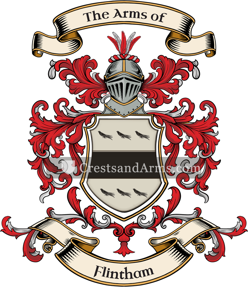 The Flintham coat of arms, drawn from the recorded blazon