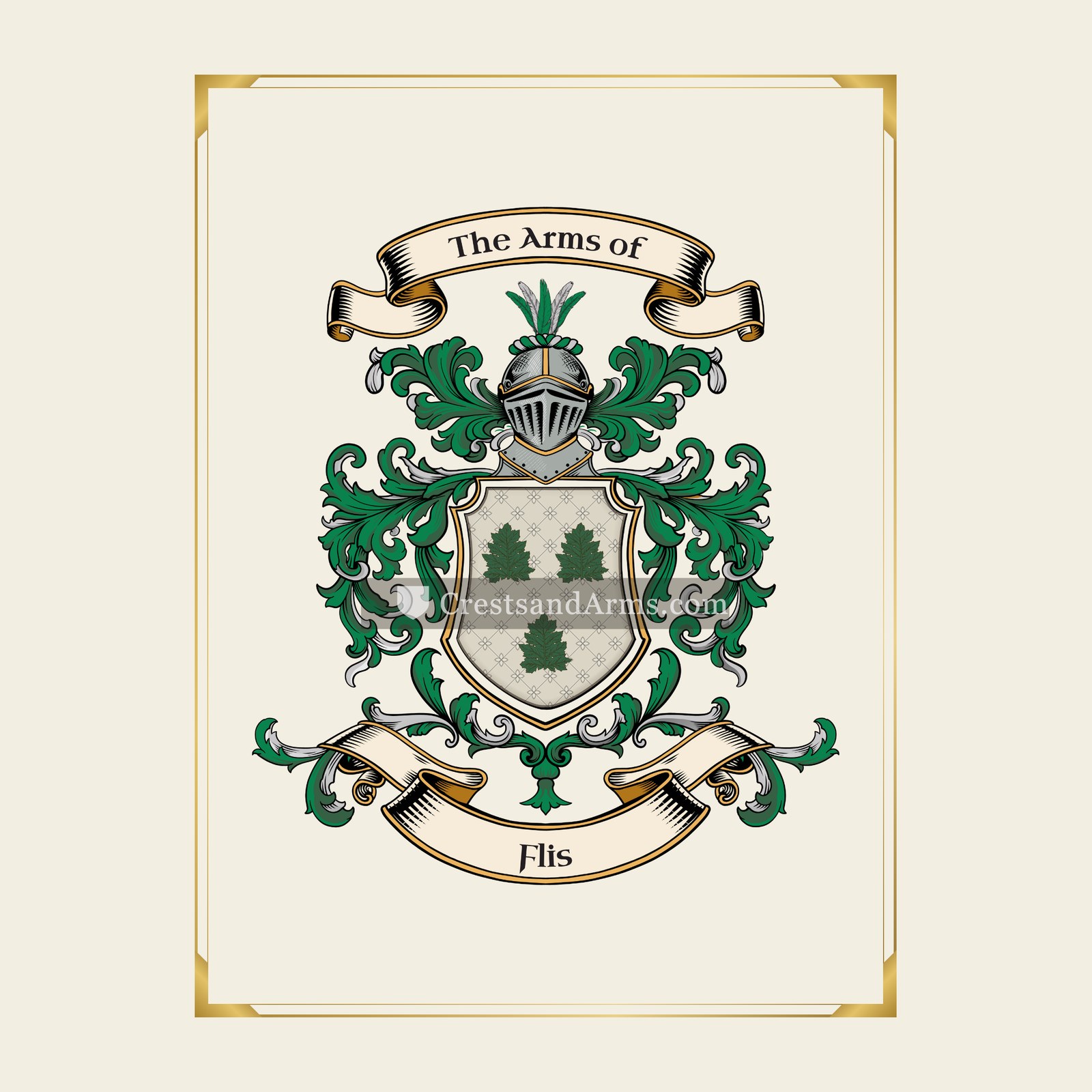 With gold border