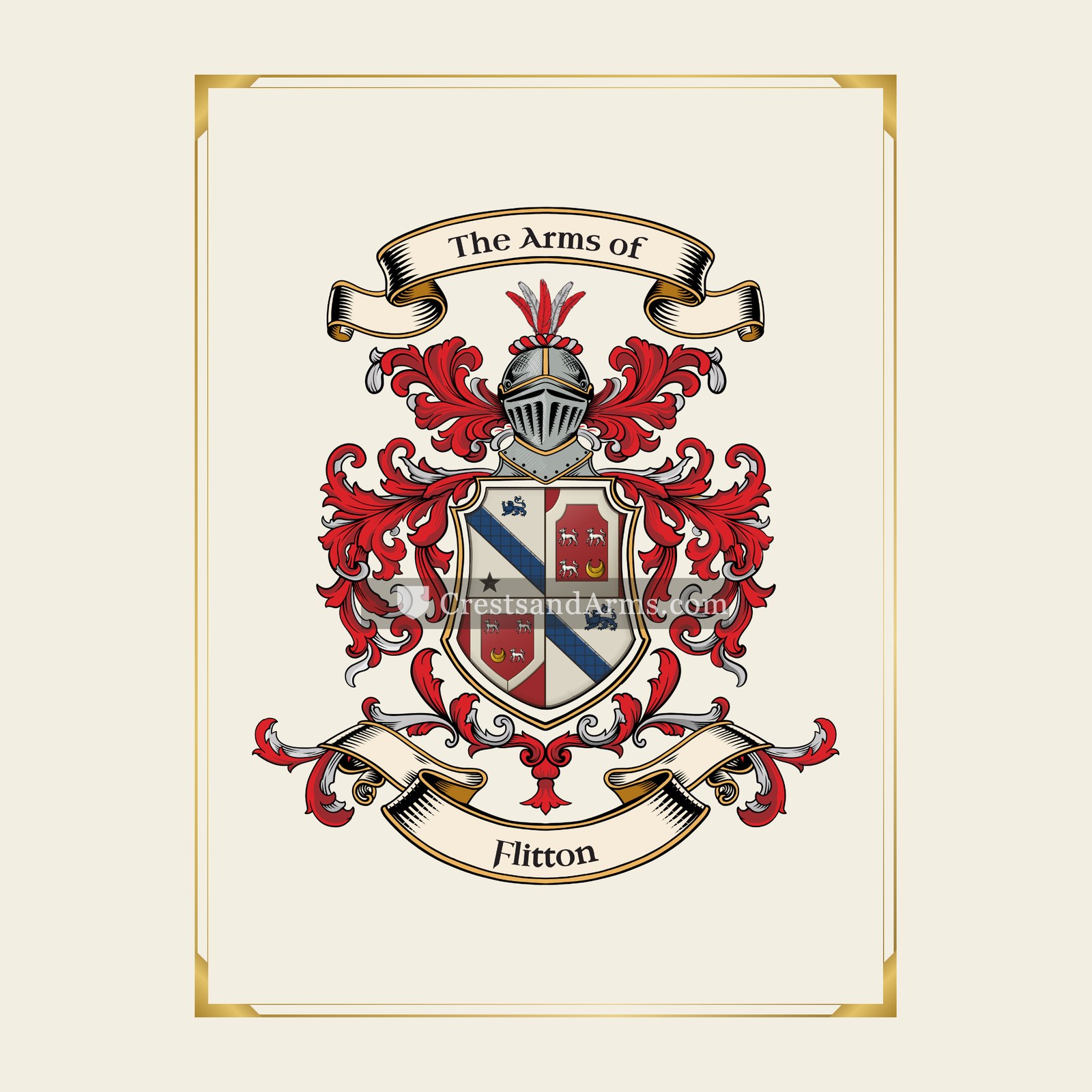 With gold border