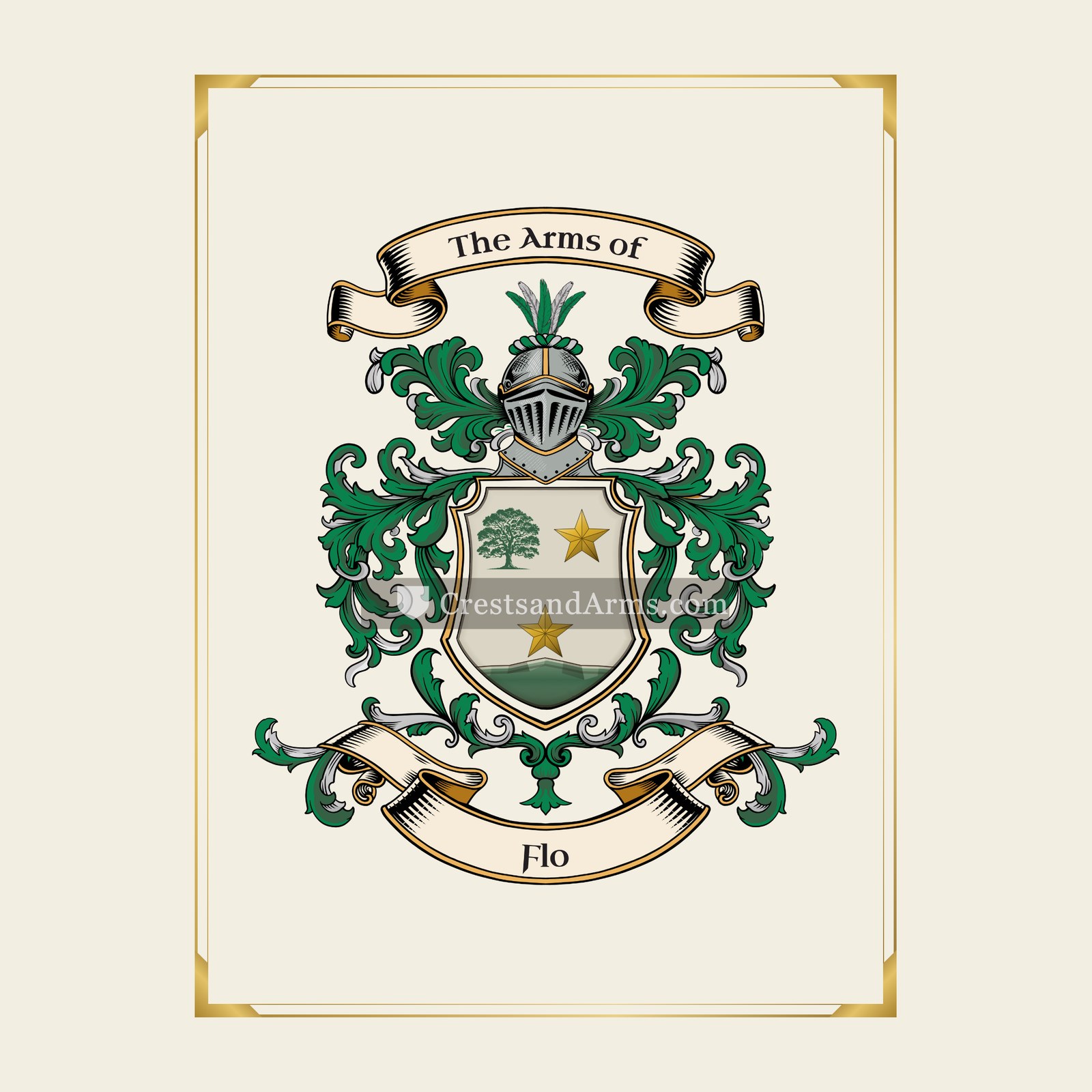 With gold border