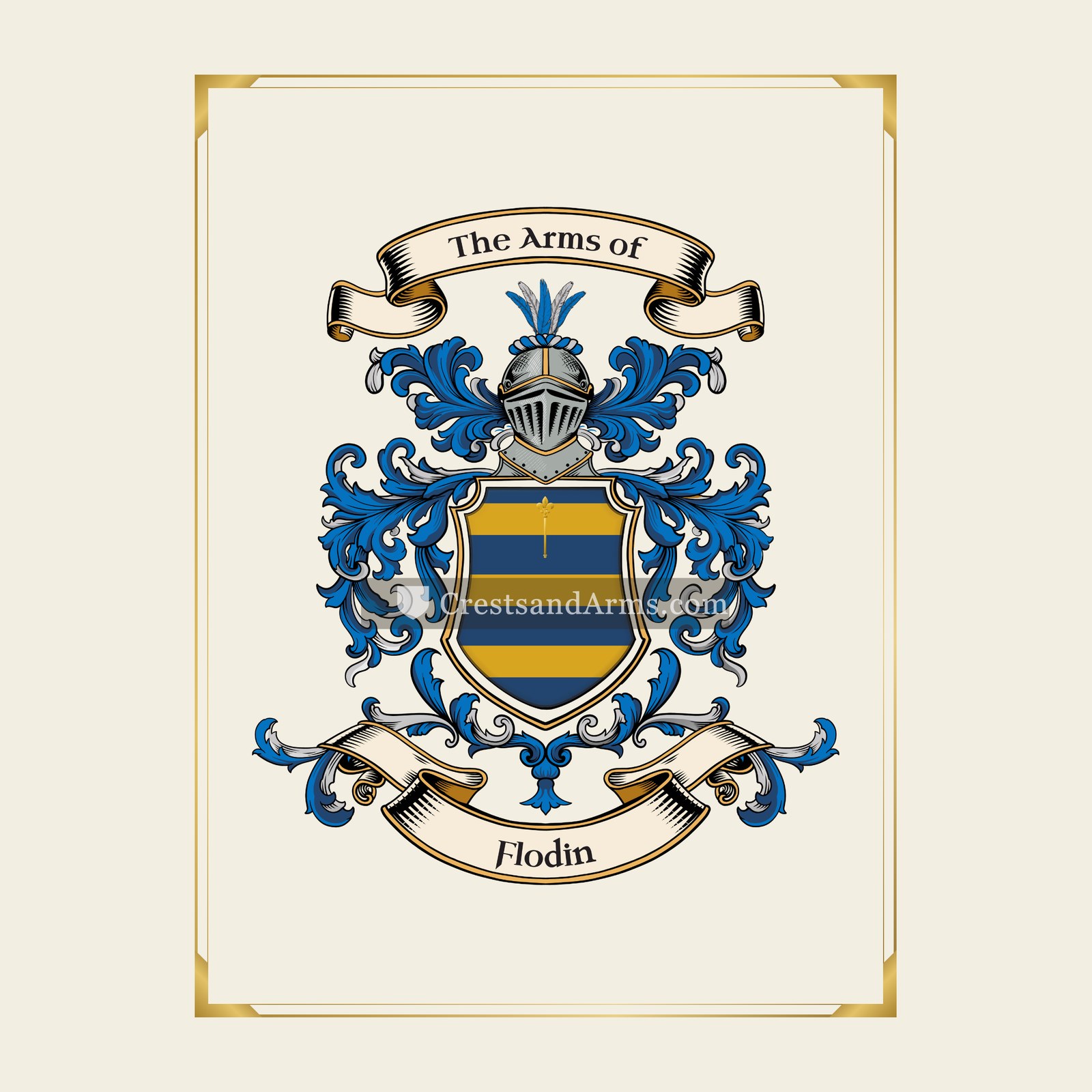 With gold border