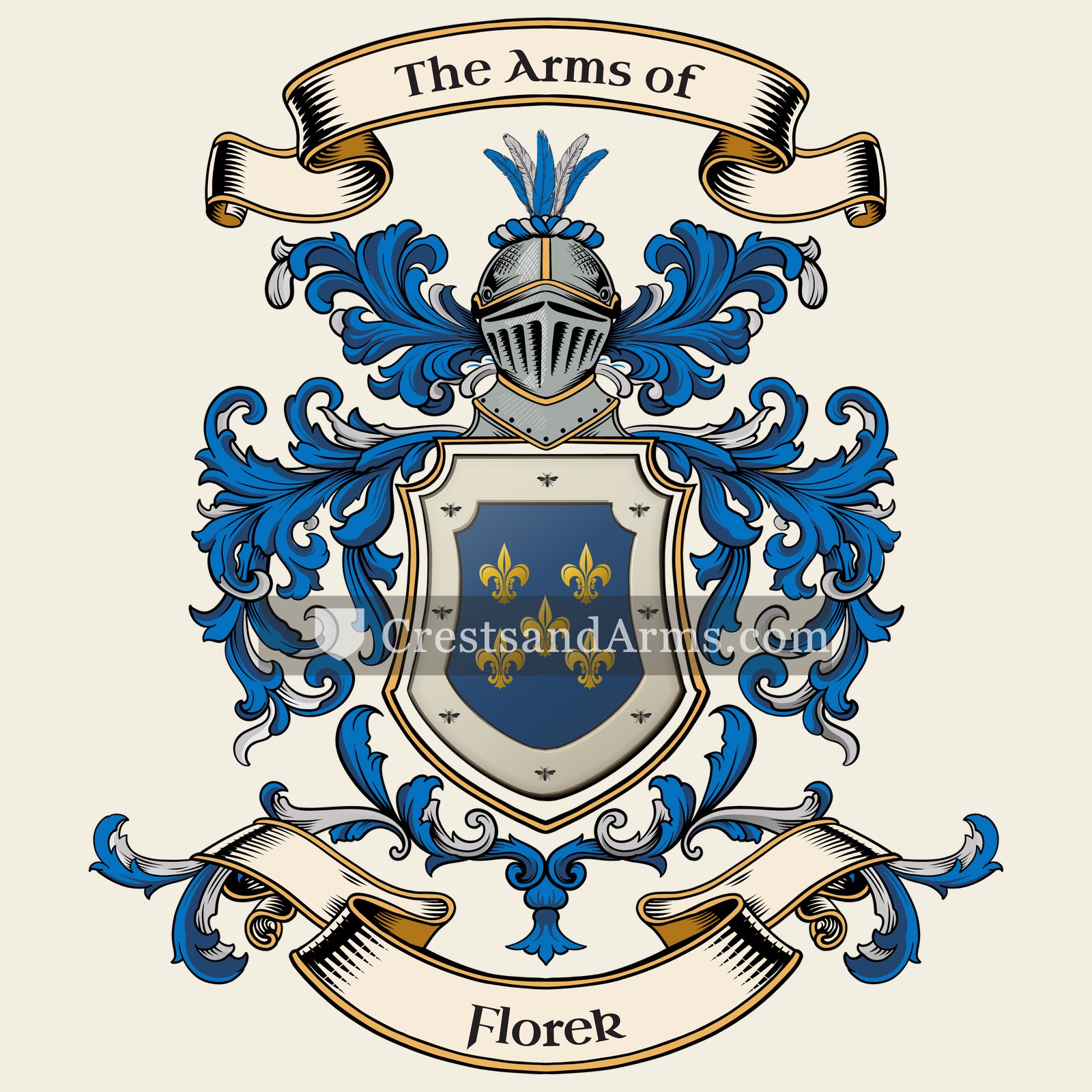 The Florek coat of arms, drawn from the recorded blazon