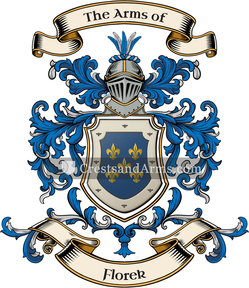 The Florek coat of arms, drawn from the recorded blazon